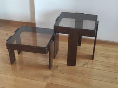 Set Of Two Gianfranco Frattini Nesting Table 1970s