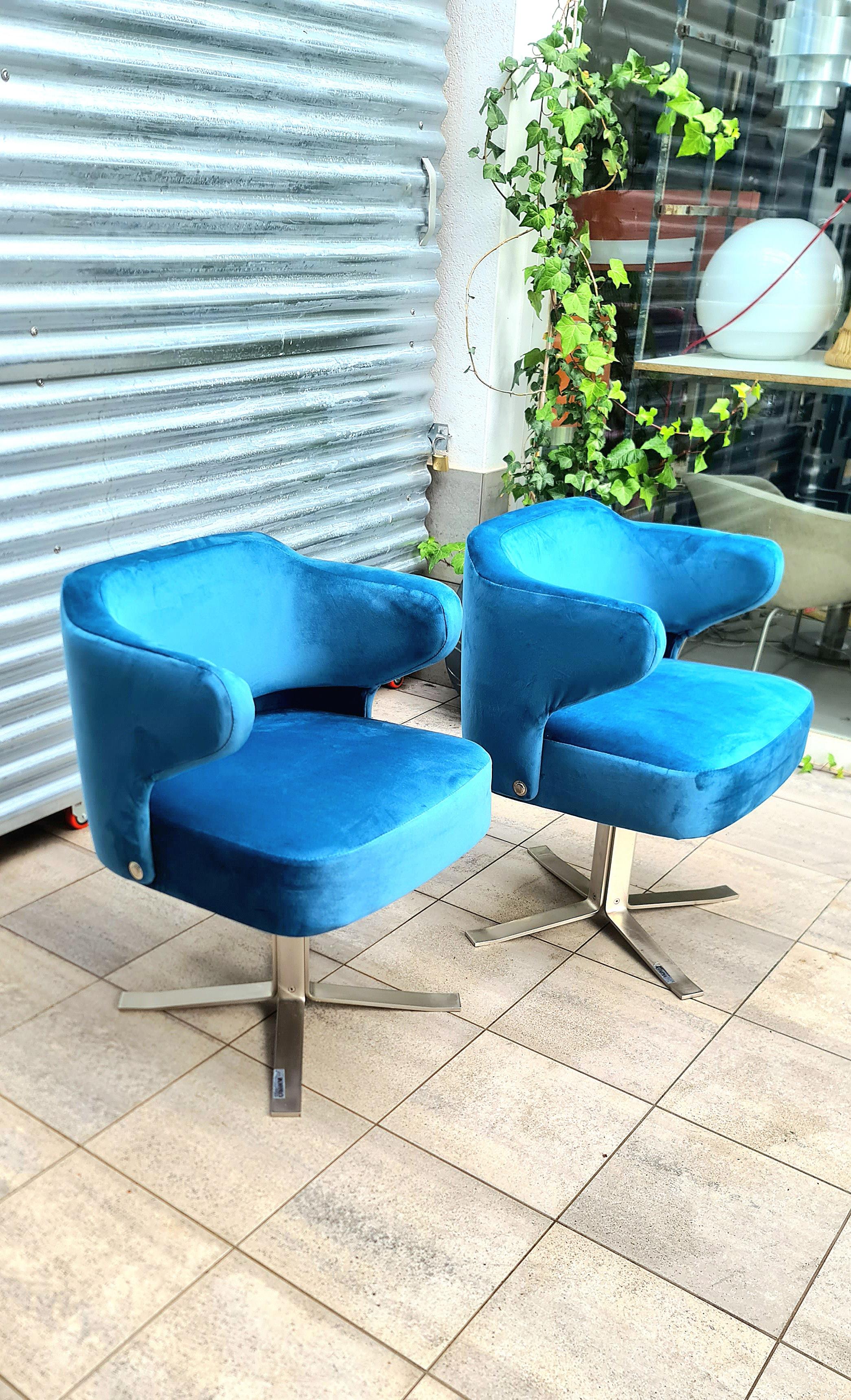 Set of Two Gianni Moscatelli Swivel 'Poney' Chairs for Formanova, Italy 1970's For Sale 7