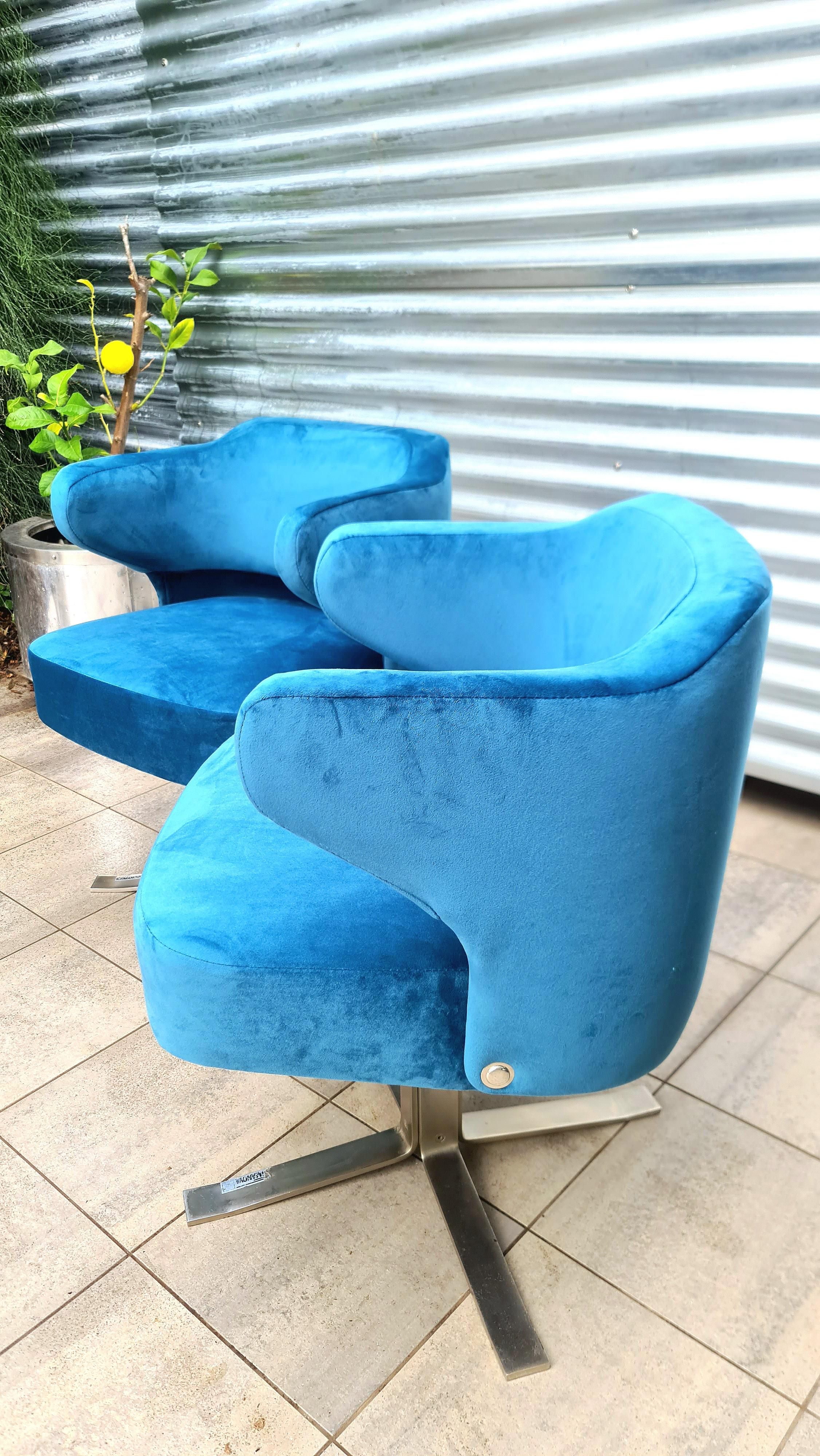 Set of Two Gianni Moscatelli Swivel 'Poney' Chairs for Formanova, Italy 1970's For Sale 8