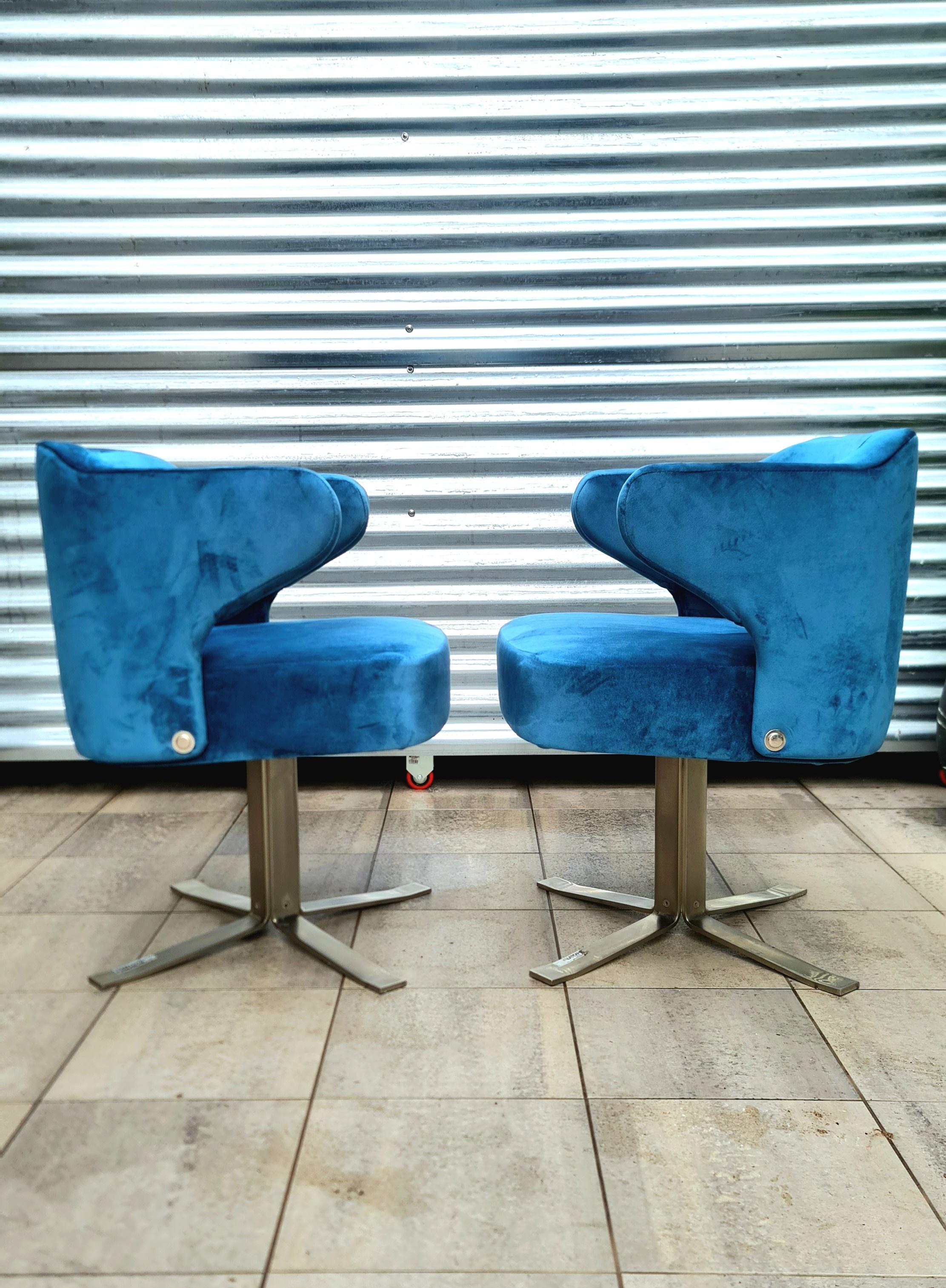 Set of Two Gianni Moscatelli Swivel 'Poney' Chairs for Formanova, Italy 1970's For Sale 1