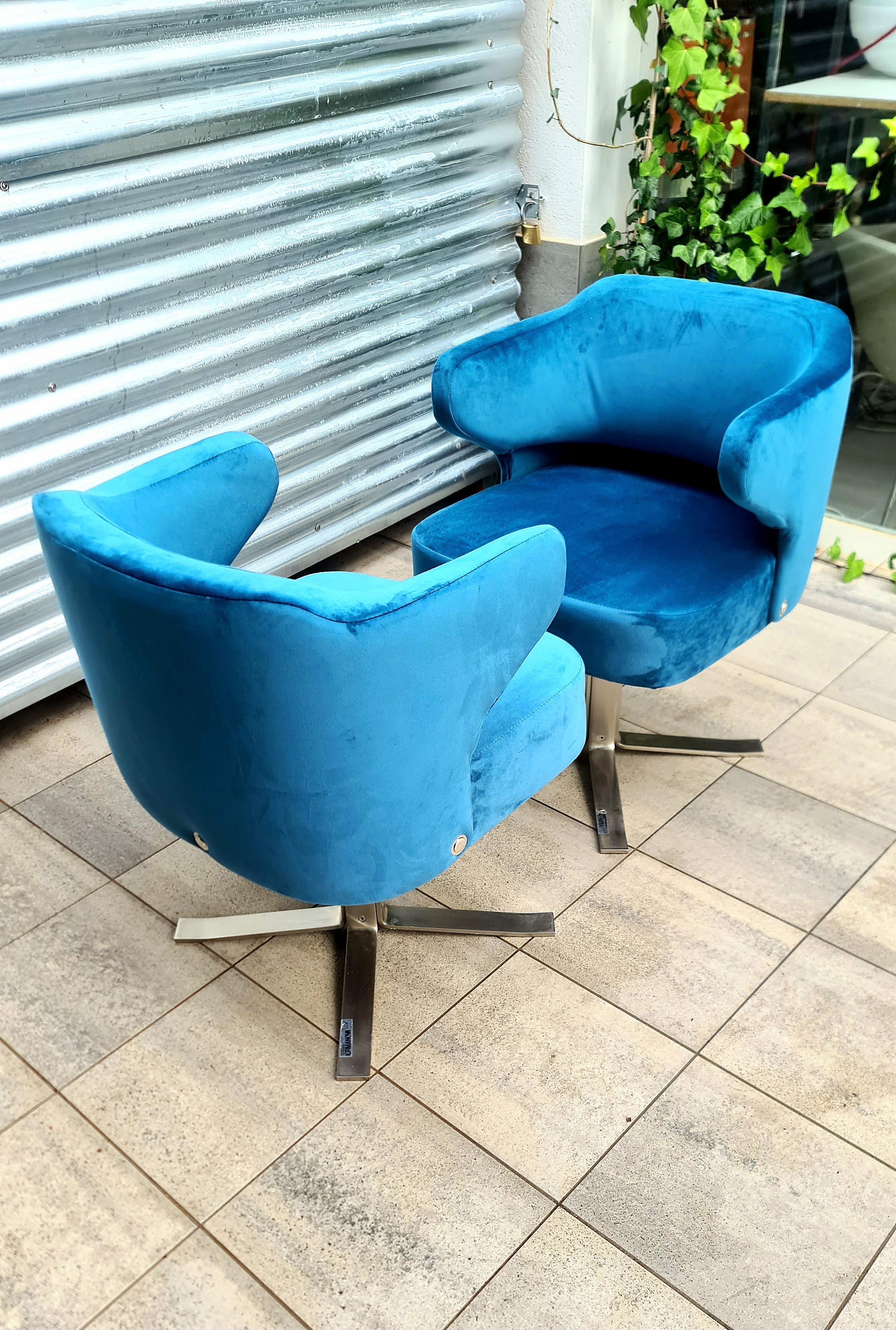 Set of Two Gianni Moscatelli Swivel 'Poney' Chairs for Formanova, Italy 1970's For Sale 2