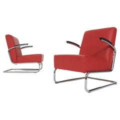 Ensemble de deux chaises longues Gispen modèle 405LA, par Dutch Originals, Pays-Bas
