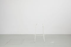 Set aus zwei Giuseppe de Vivo Barhockern aus weiß lackiertem Eisen, Italien 1950er Jahre