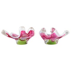 Vintage Set of Two Glass Bowls Designed by Josef Hospodka, 1960's
