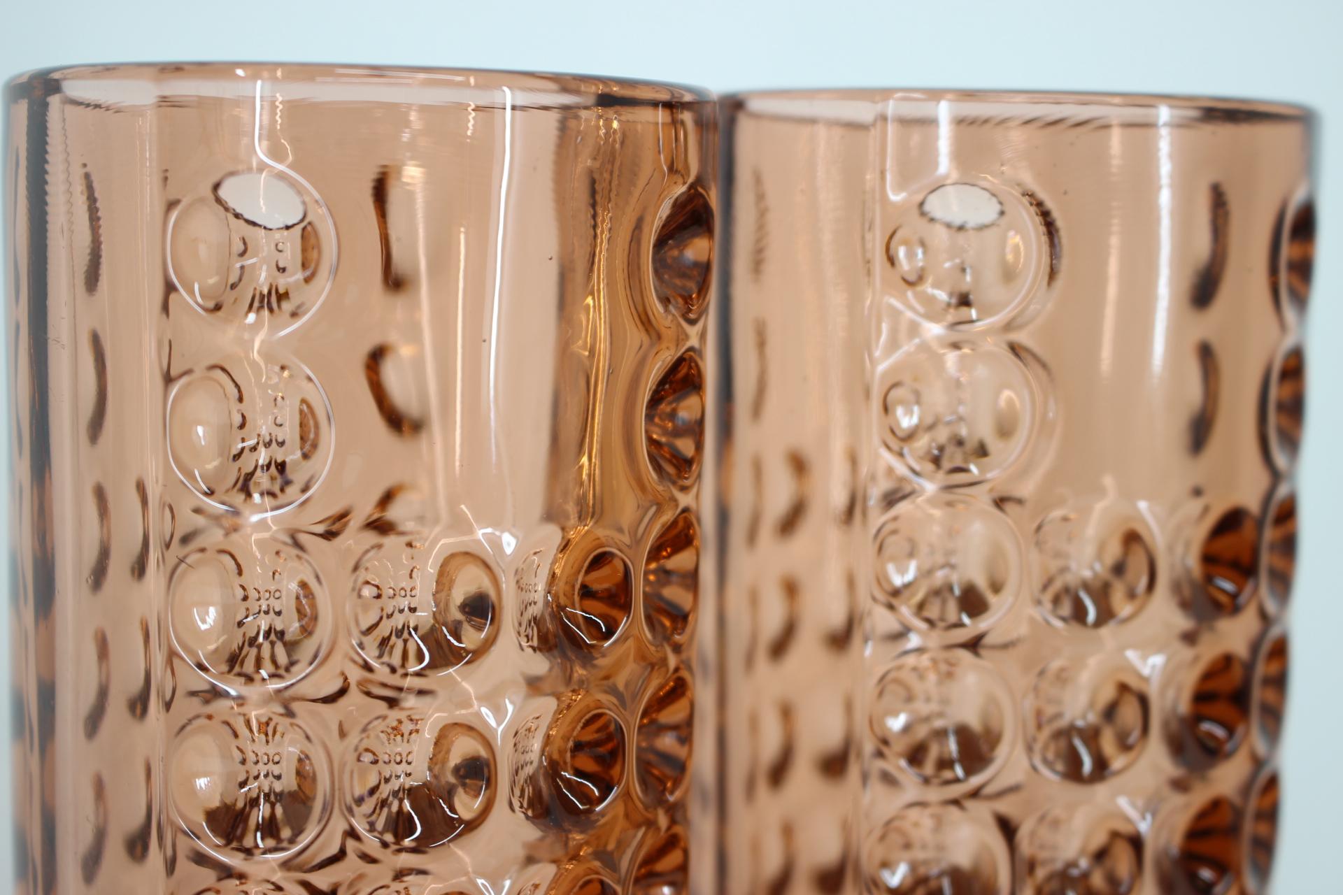 Mid-Century Modern Ensemble de deux vases en verre design de Rudolf Jurnikl / Tchécoslovaquie:: 1962 en vente