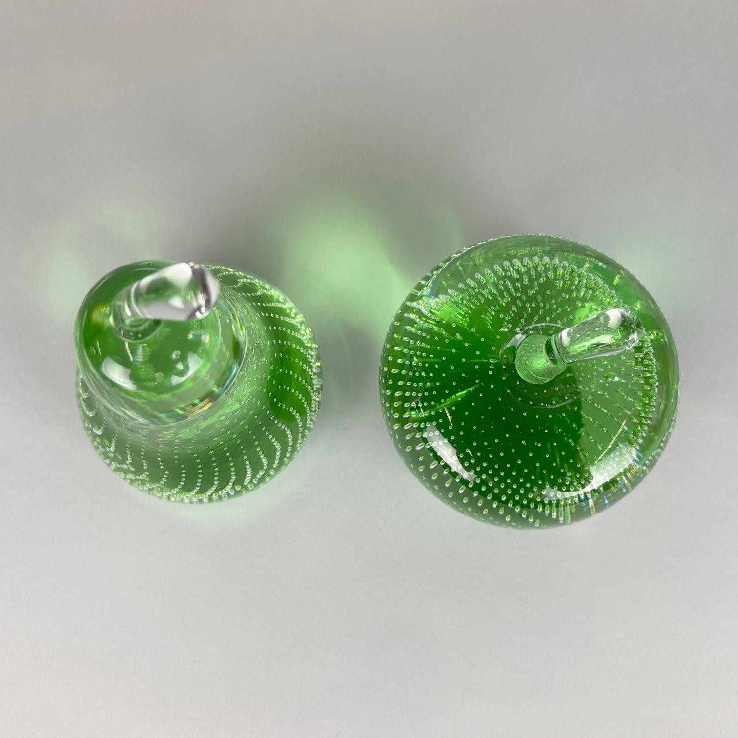Czech Set of Two Glass Paperweights by Milan Metelák, 1970's For Sale