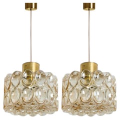 Set of Two Glass Pedants by Helena Tynell for Glashütte Limburg, 1960