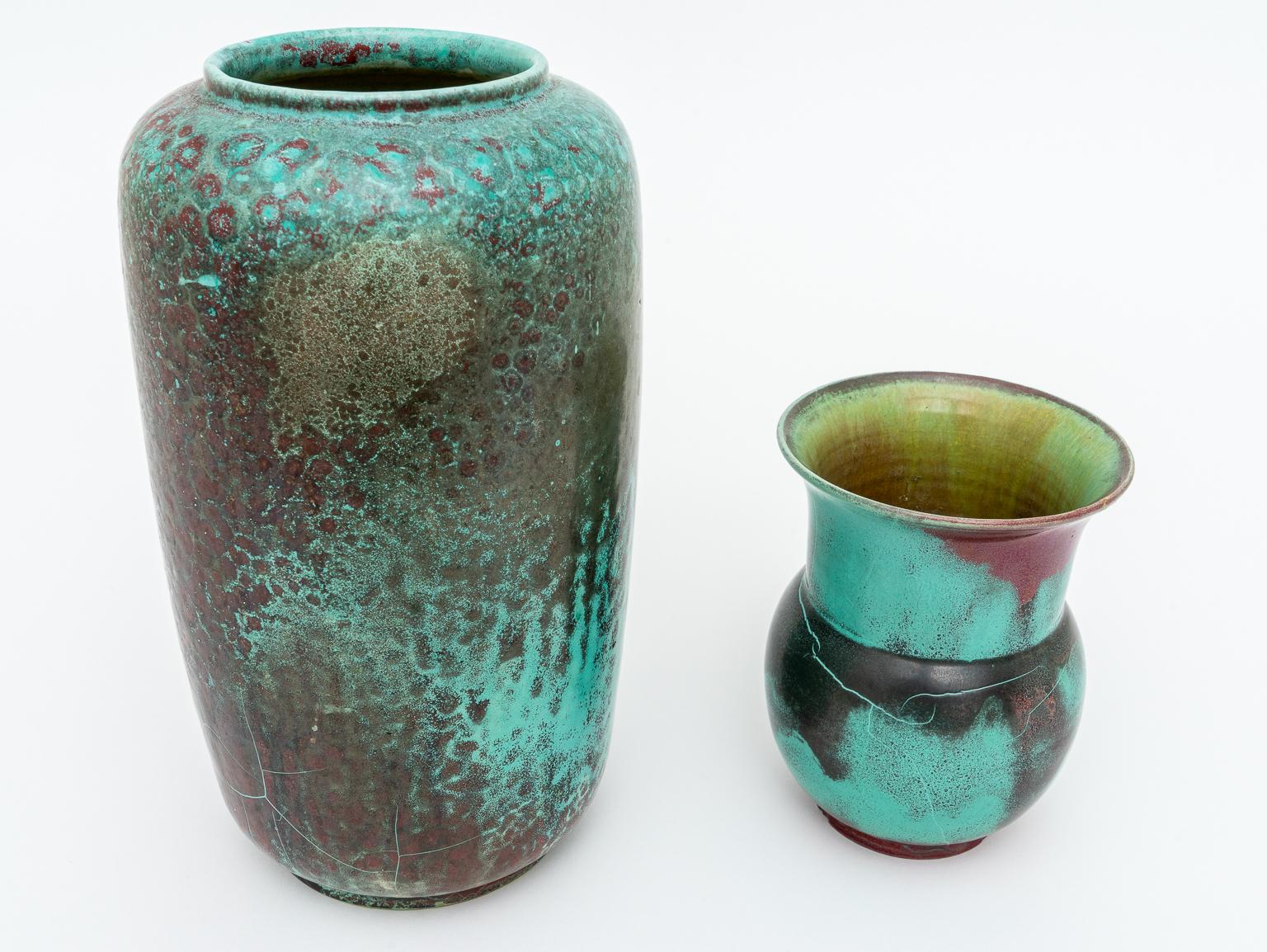 Set of Two Glazed Pottery Vases by Richard Uhlemeyer In Good Condition In West Palm Beach, FL
