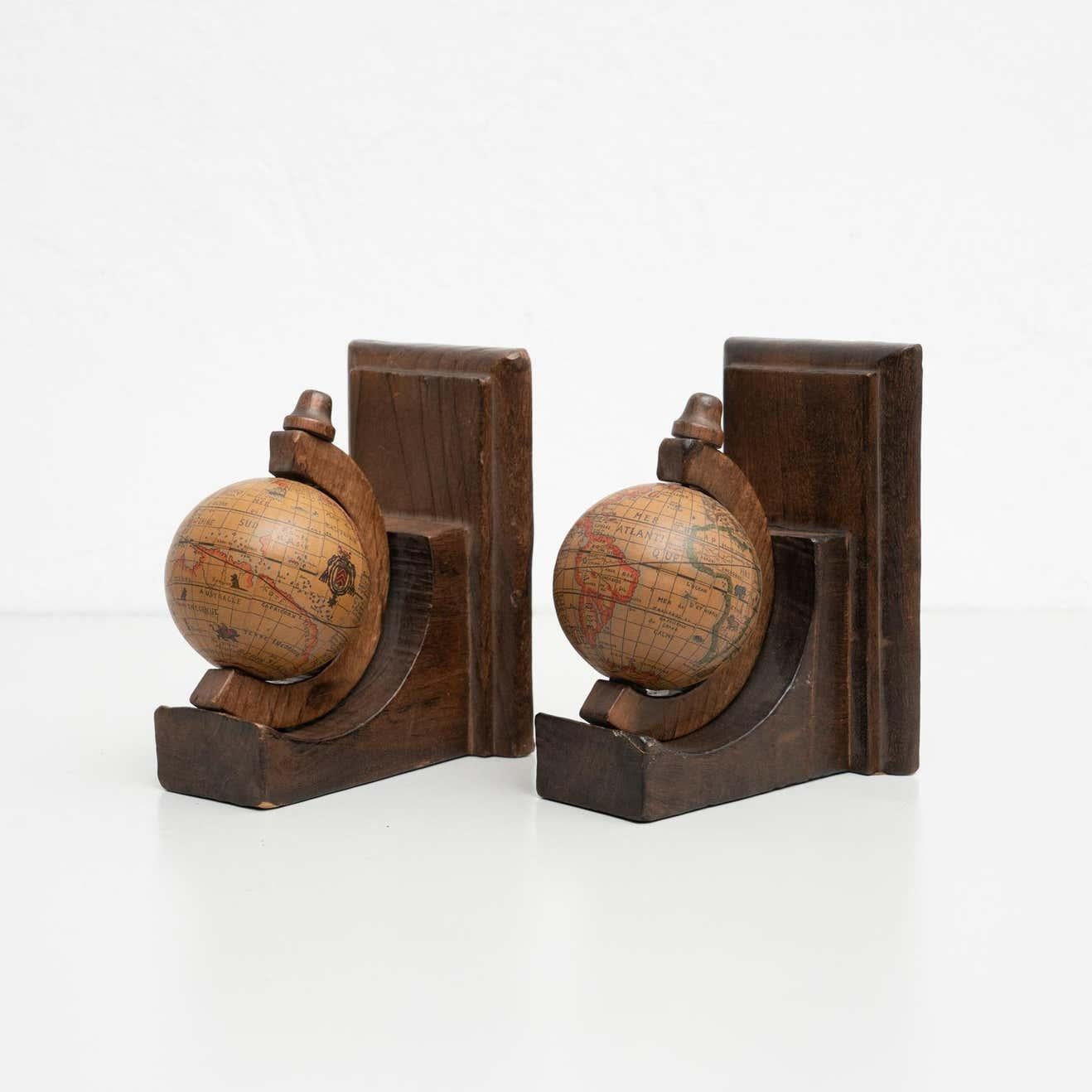 Set of Two Globe Book Ends, circa 1970 4