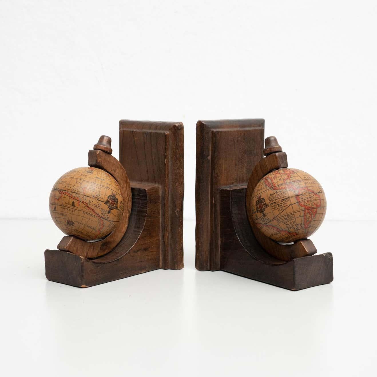 Set of Two Globe Book Ends, circa 1970 5