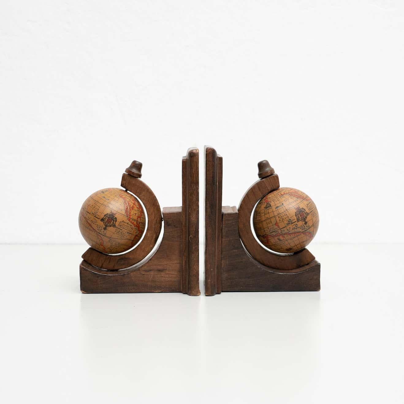 Set of Two Globe Book Ends, circa 1970 6