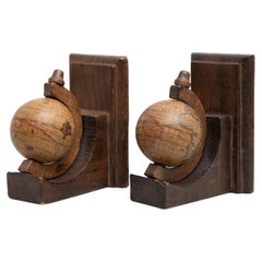 Set of Two Globe Book Ends, circa 1970