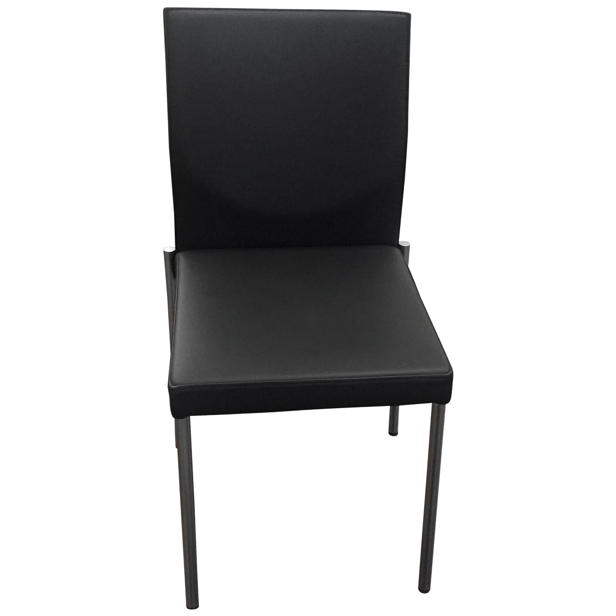 Set of Two KFF Glooh Black Vinyl Side Chairs