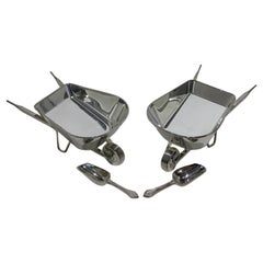 Set of Two Godinger Silverplate Wheelbarrows