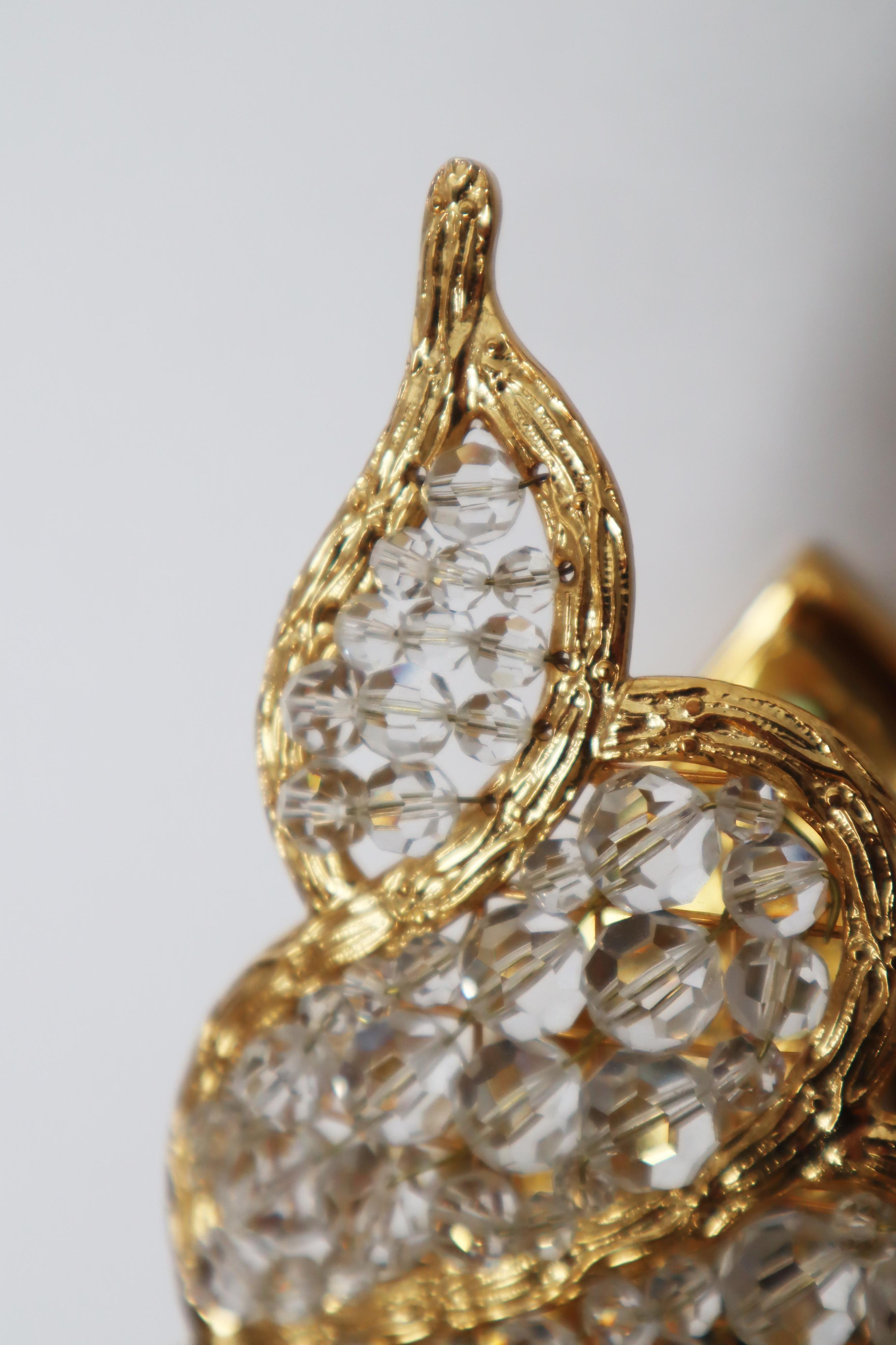 Set de dos apliques joya dorados con forma de caracol de agua en venta 7
