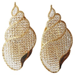 Set of Two Golden Jewel wall Lights in the Shape of a Water Snail