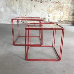 Set of Two Graphical ‘Isocele’ Side Tables by Max Sauze, France, 1970s