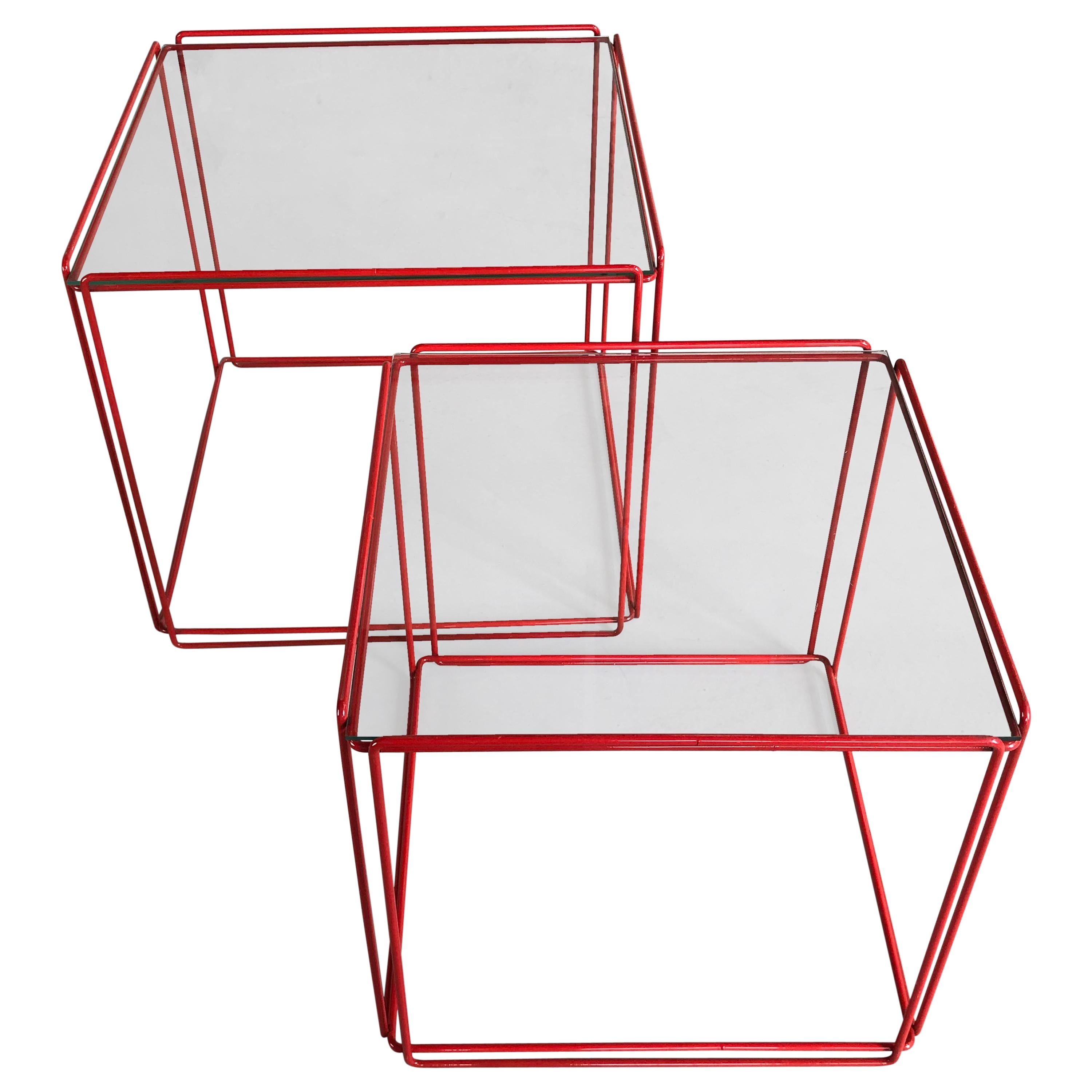 Set of Two Graphical ‘Isocele’ Side Tables by Max Sauze, France, 1970s
