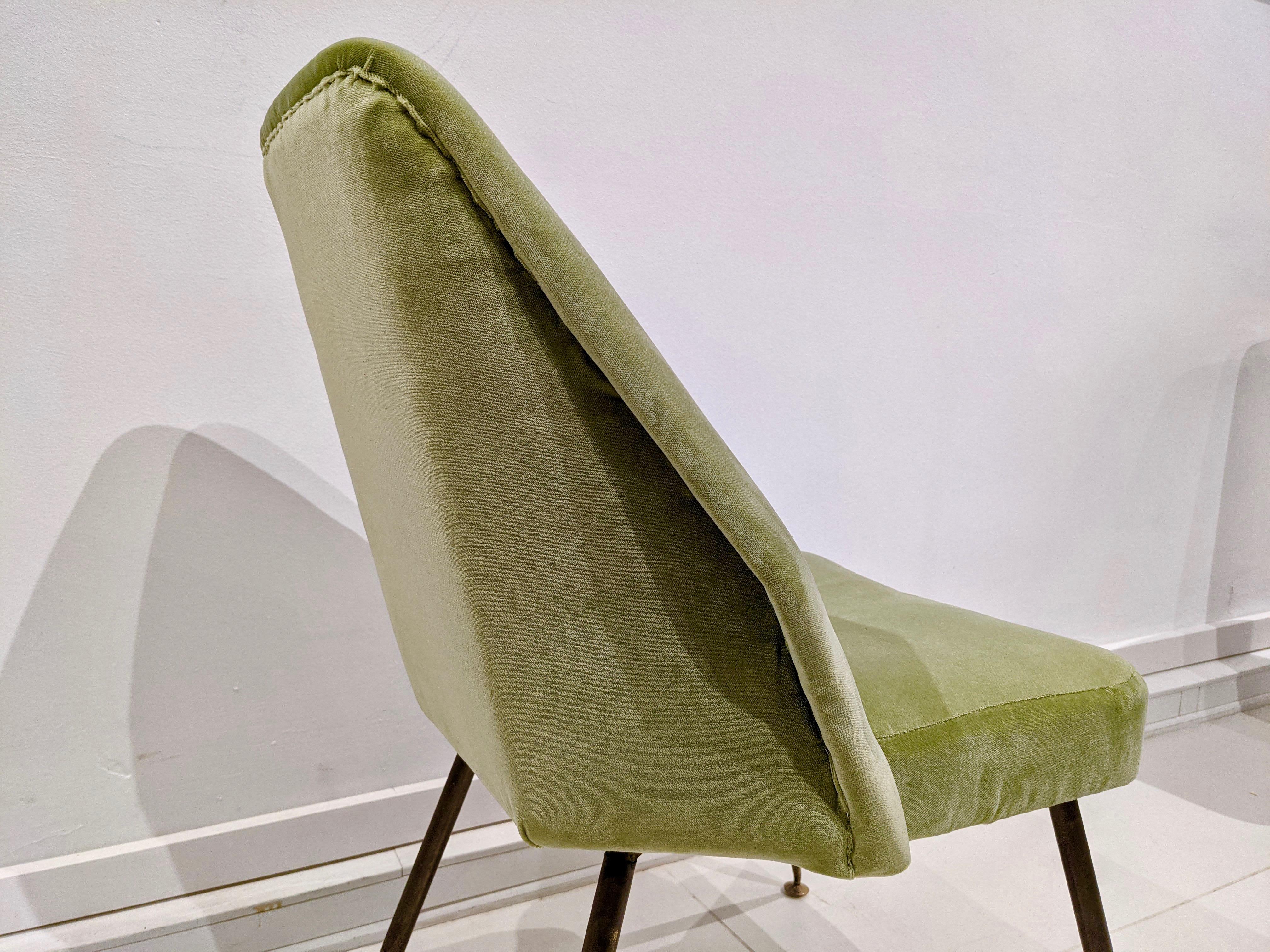 Set of Two Green Carlo Pagani Chairs, Arflex Edition, 1960 1