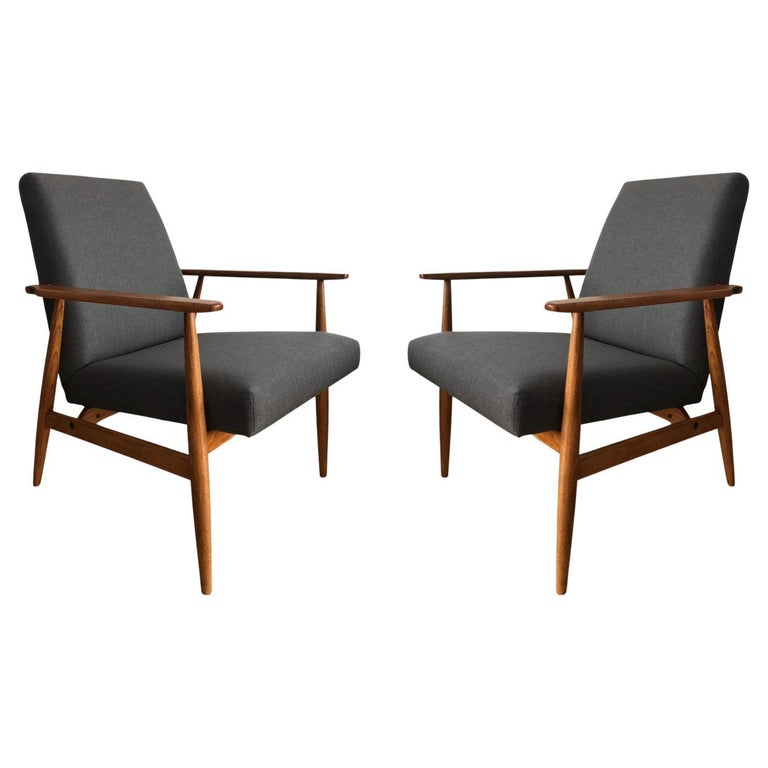 Set of Two Grey Armchairs in Kvadrat Upholstery by Henryk Lis, Europe