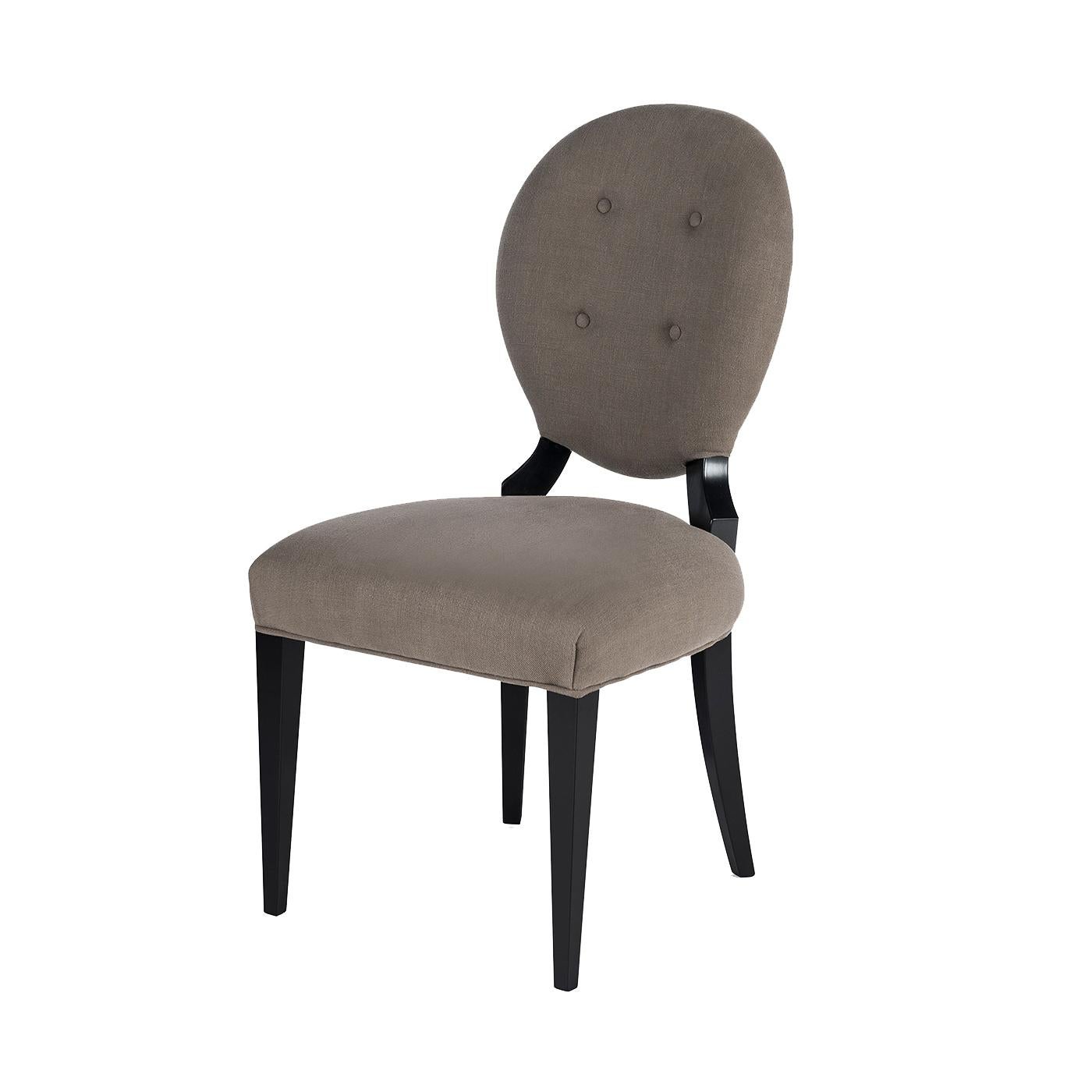 Elegant and sophisticated, these chairs are a modern interpretation of a Classic style and, because of their simple but refined Silhouette, they will complement any decor, whether contemporary or Classic. Their structures is in wood with a matte