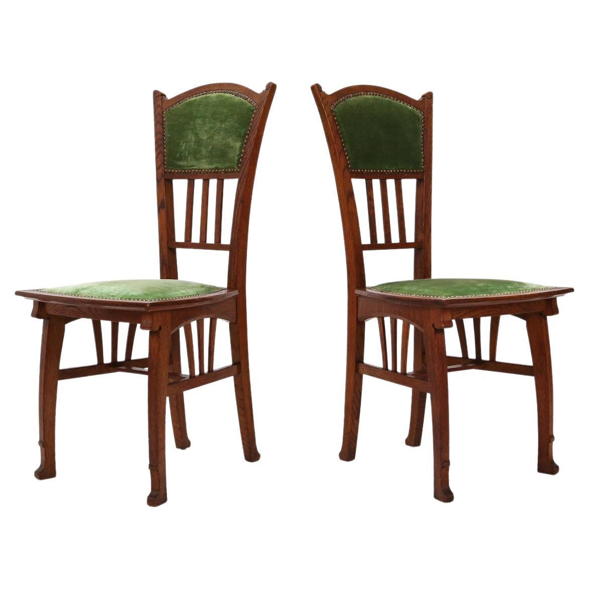Set of Two Gustave Serrurier-Bovy Chairs Ca.1900