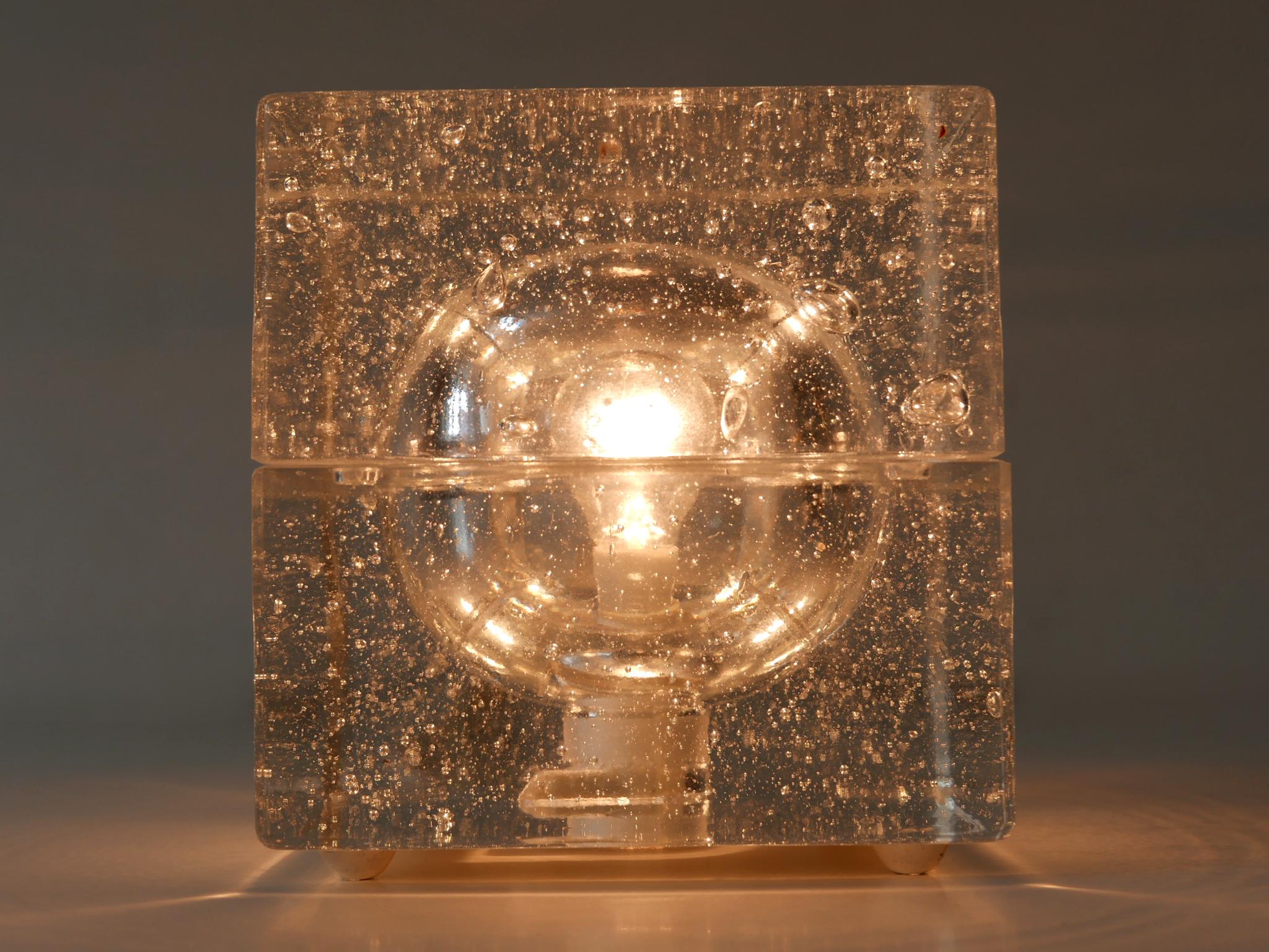Set of Two Hand Blown Cubic Table Lamps by Müller & Zimmer, 1970s, Germany For Sale 4