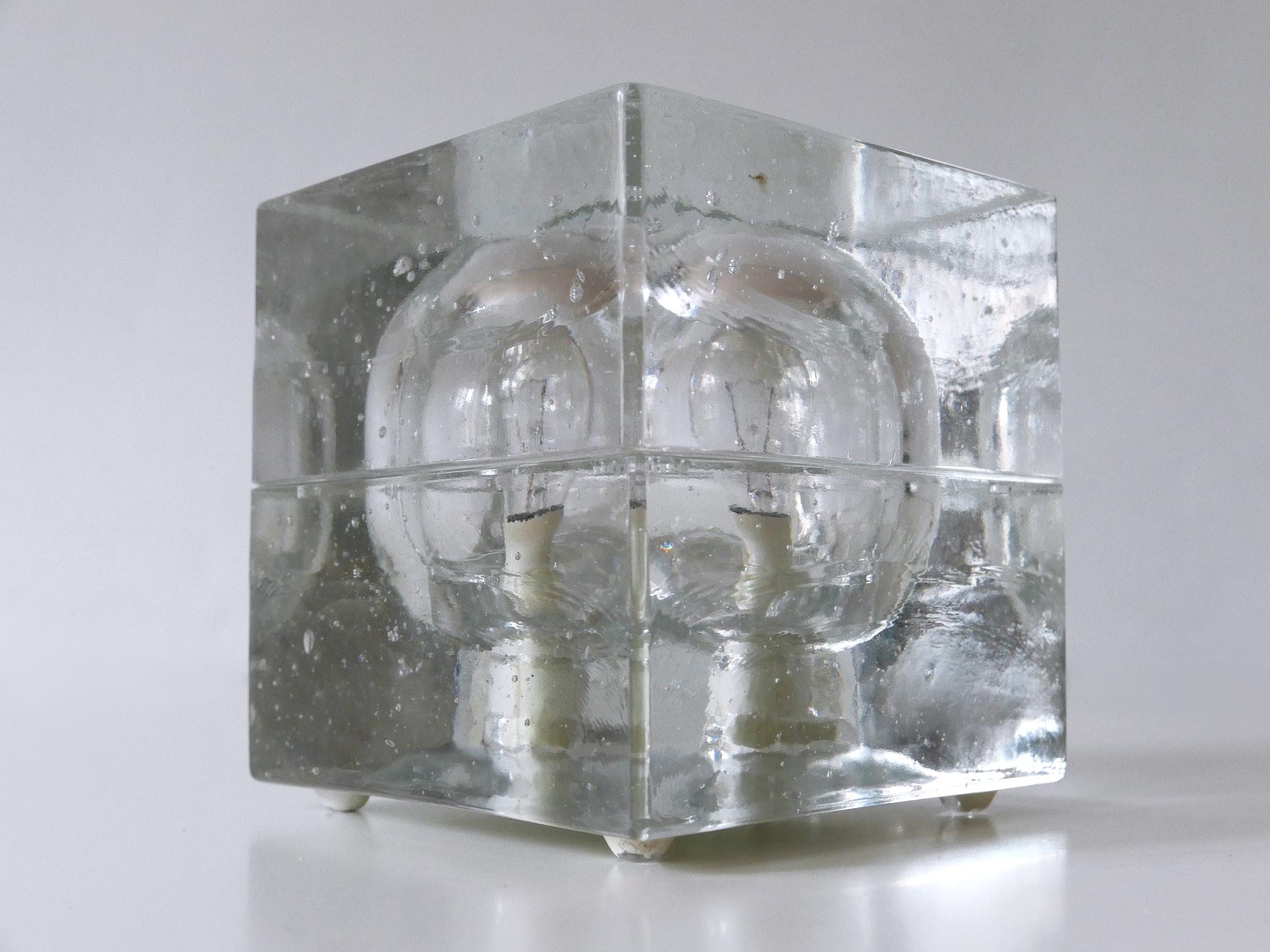 Set of Two Hand Blown Cubic Table Lamps by Müller & Zimmer, 1970s, Germany For Sale 5