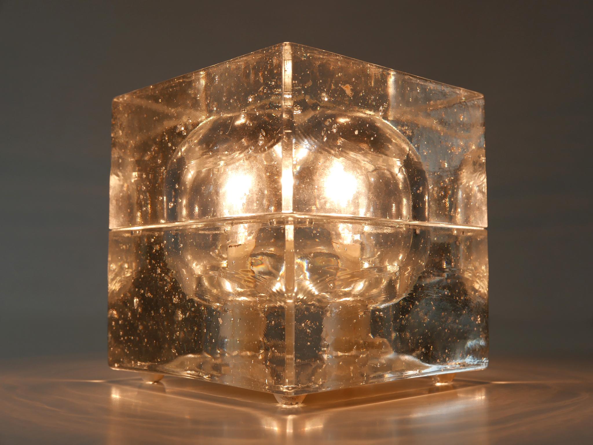 Set of Two Hand Blown Cubic Table Lamps by Müller & Zimmer, 1970s, Germany For Sale 6