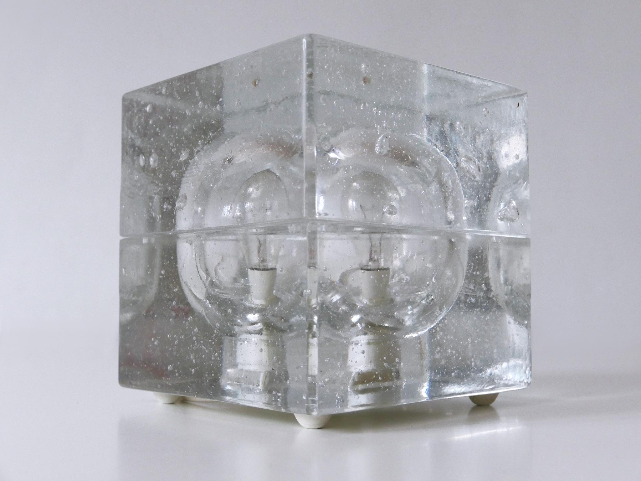 Set of Two Hand Blown Cubic Table Lamps by Müller & Zimmer, 1970s, Germany For Sale 7