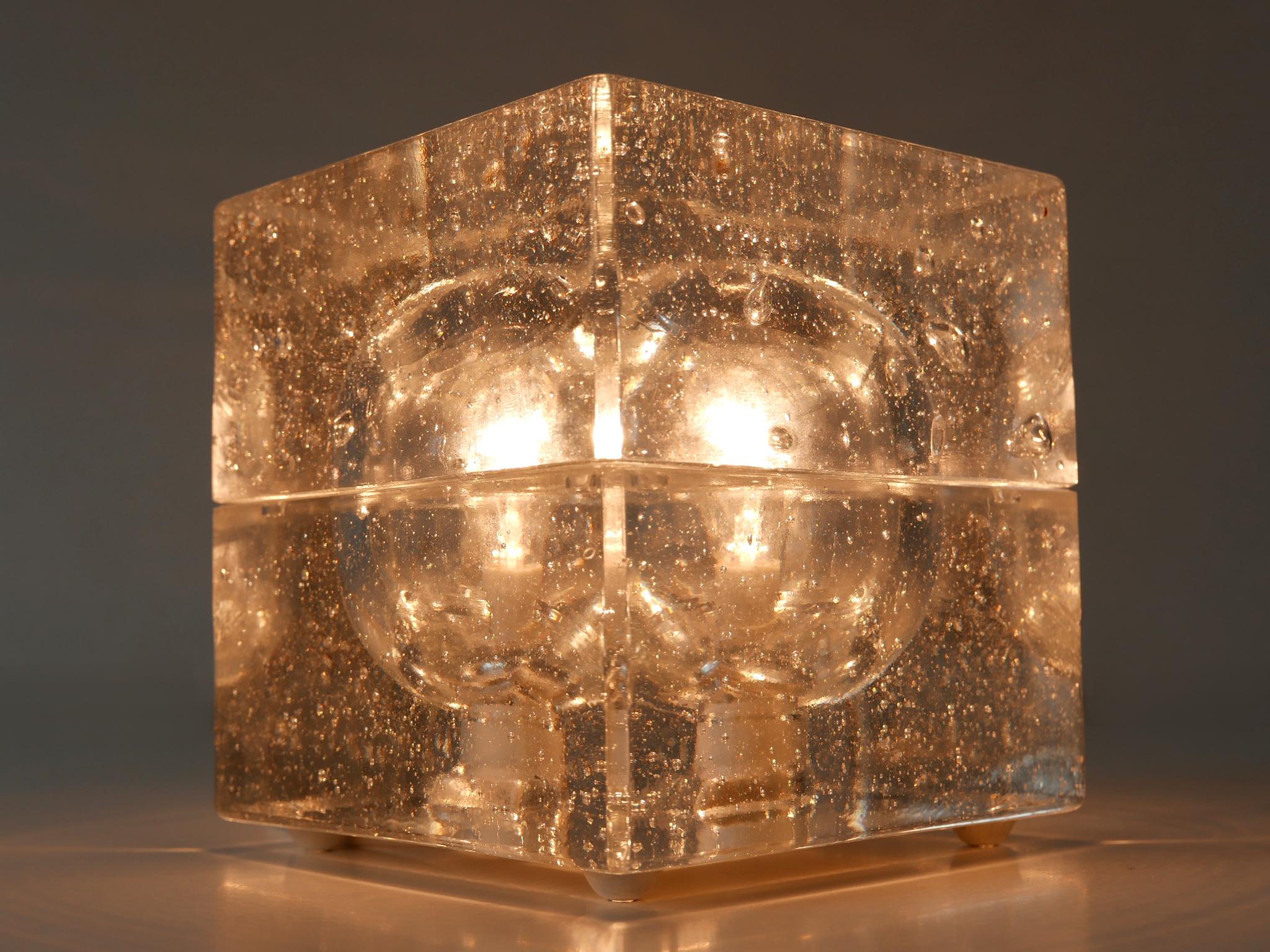 Set of Two Hand Blown Cubic Table Lamps by Müller & Zimmer, 1970s, Germany For Sale 8