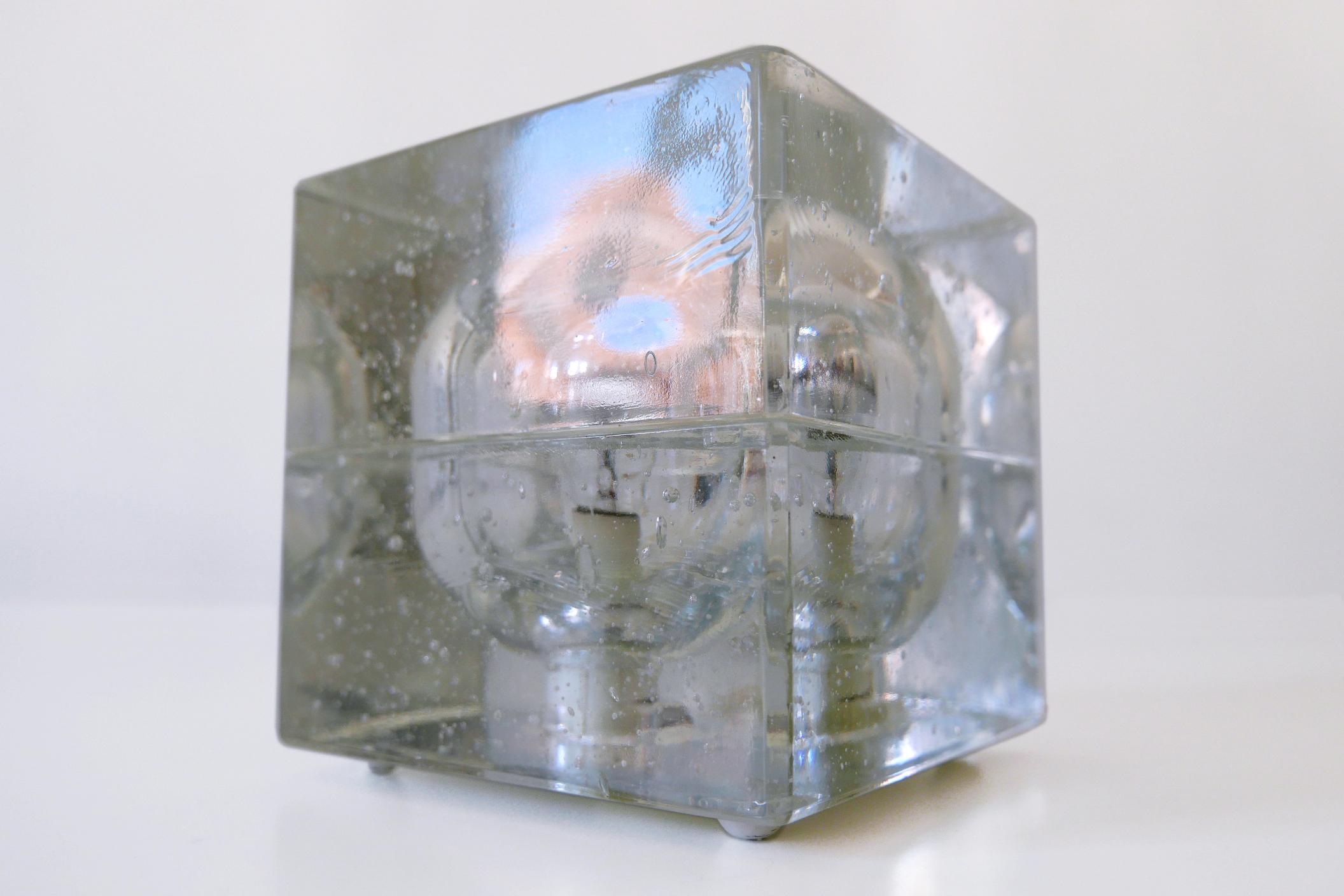 Set of Two Hand Blown Cubic Table Lamps by Müller & Zimmer, 1970s, Germany 9