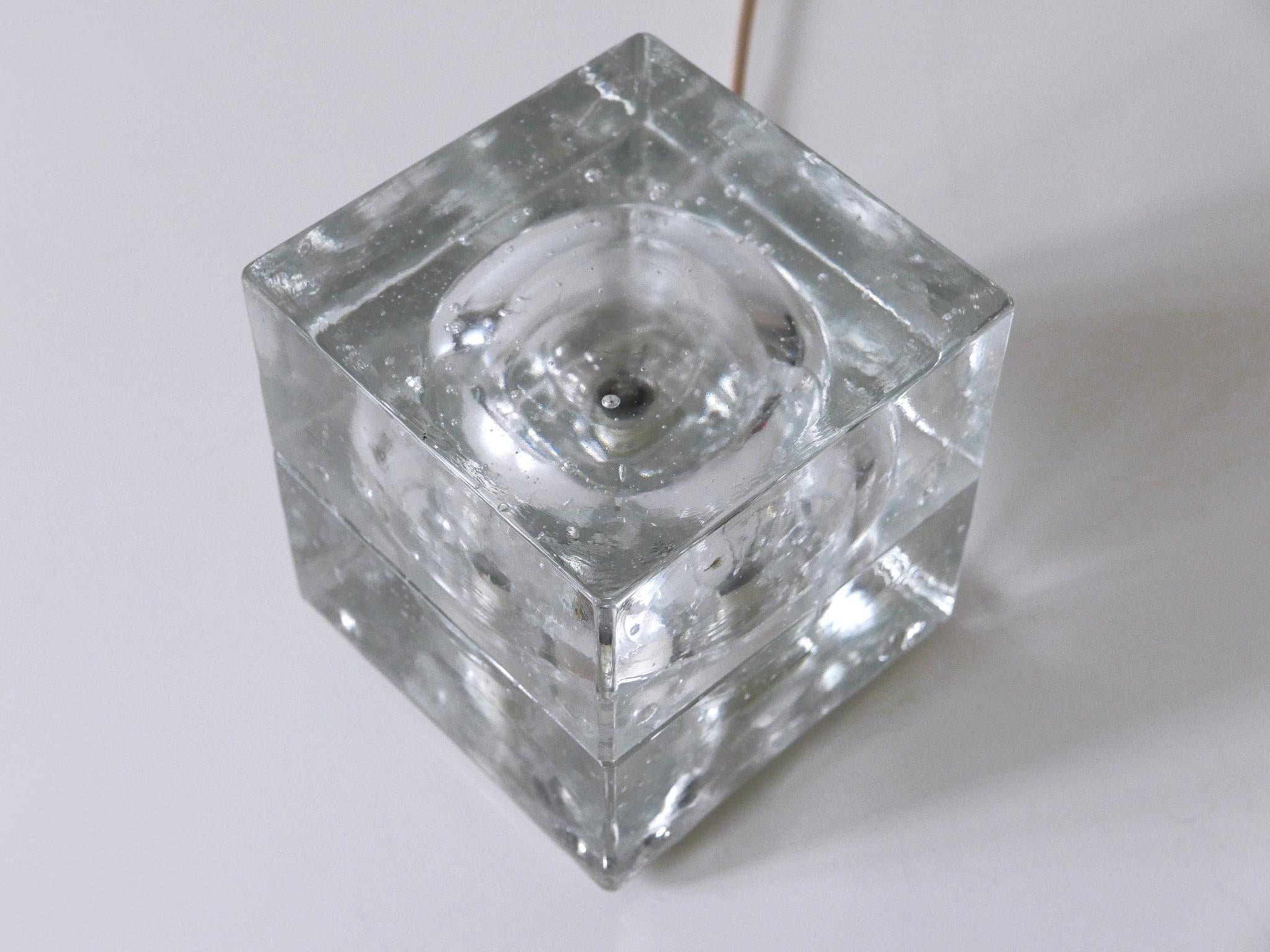 Set of Two Hand Blown Cubic Table Lamps by Müller & Zimmer, 1970s, Germany For Sale 9