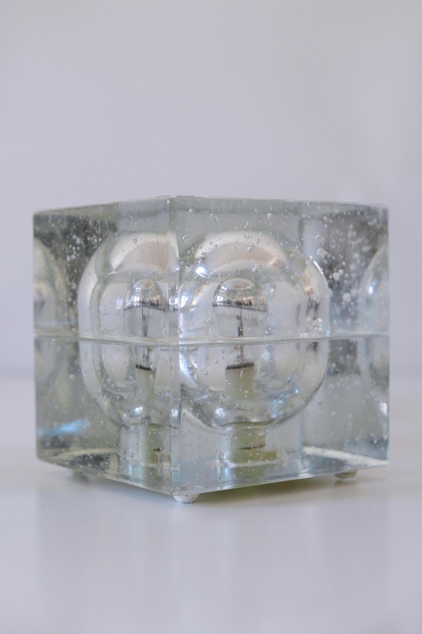 Set of Two Hand Blown Cubic Table Lamps by Müller & Zimmer, 1970s, Germany 10