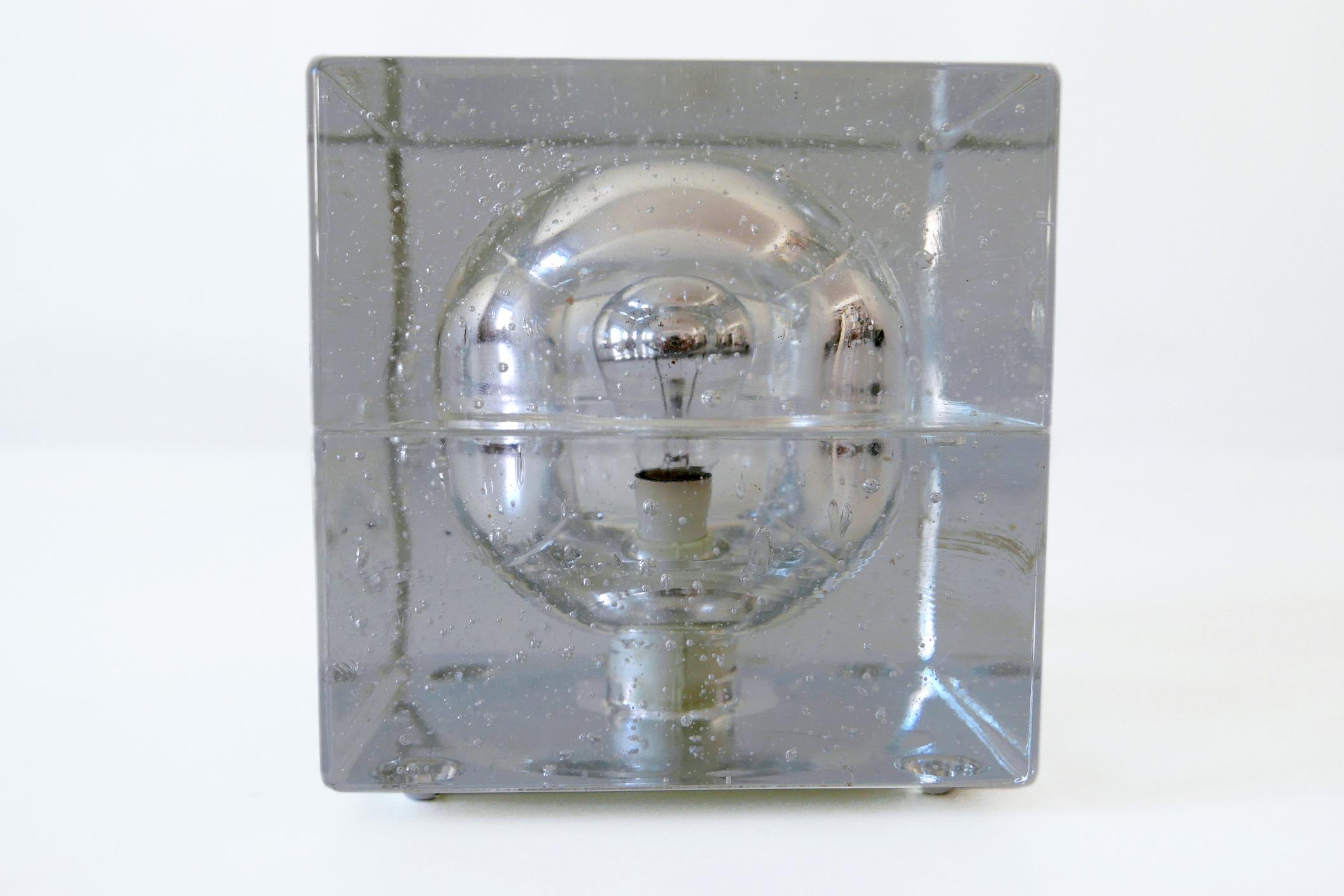 Late 20th Century Set of Two Hand Blown Cubic Table Lamps by Müller & Zimmer, 1970s, Germany