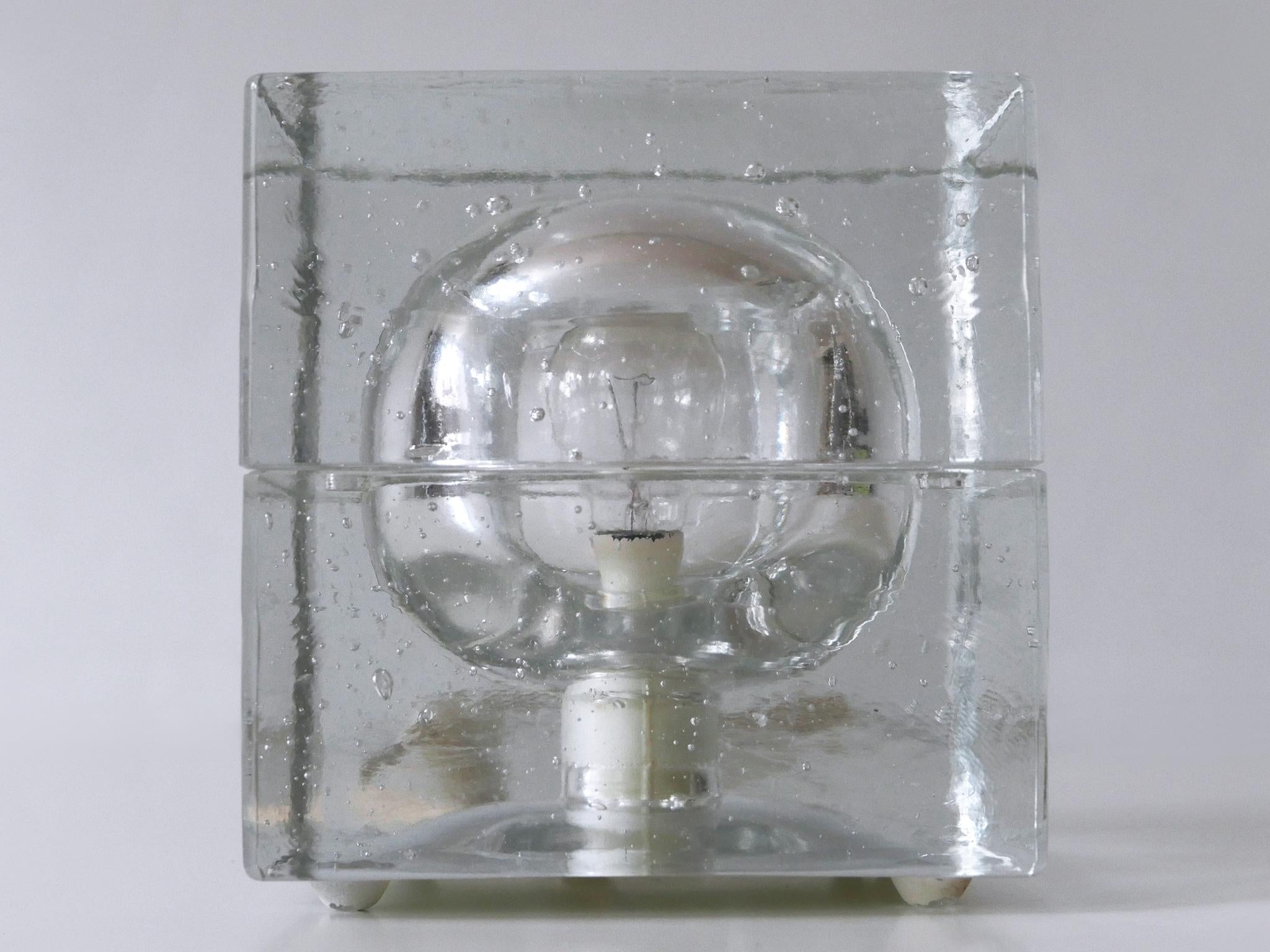Set of Two Hand Blown Cubic Table Lamps by Müller & Zimmer, 1970s, Germany For Sale 1
