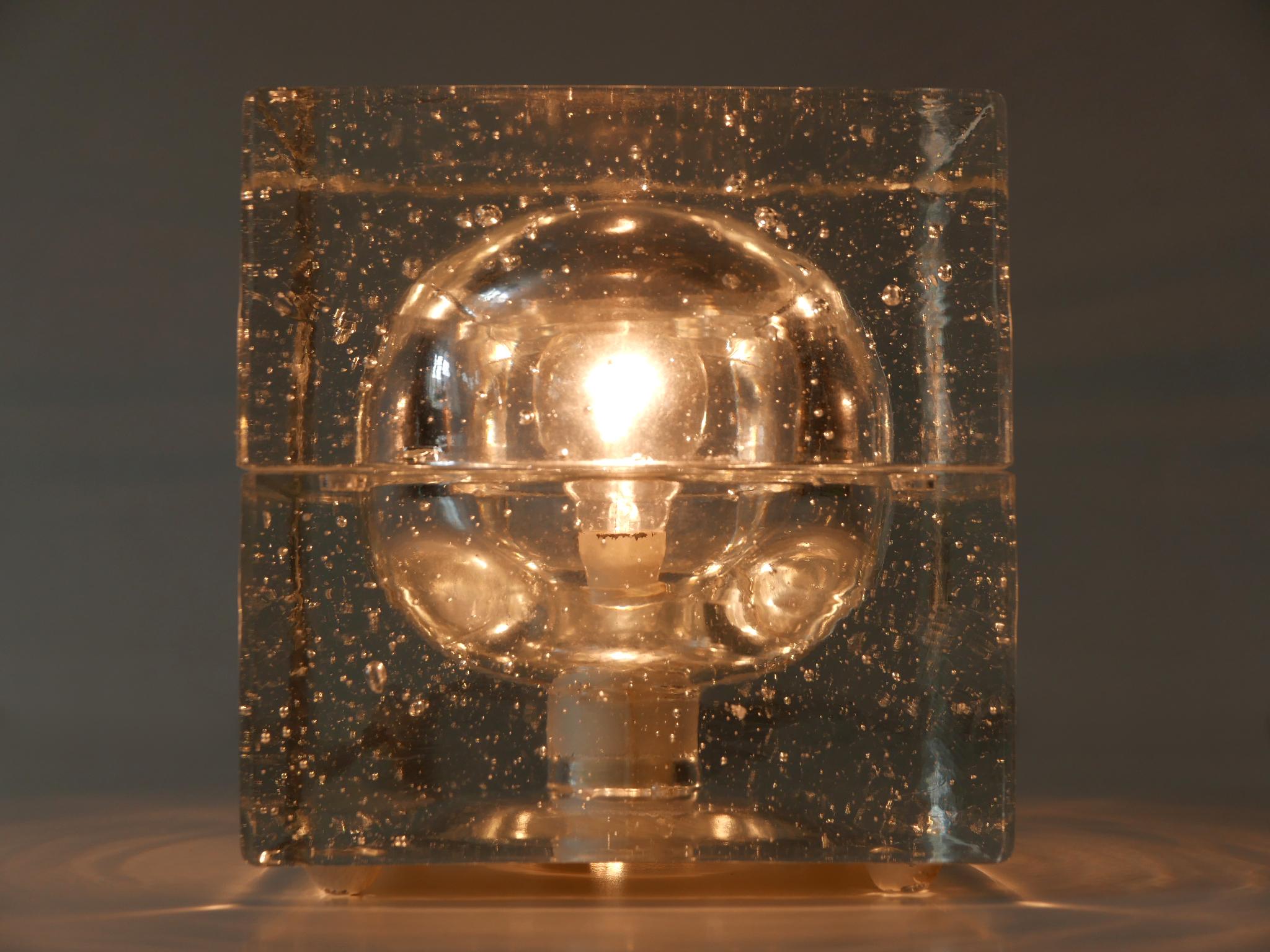 Set of Two Hand Blown Cubic Table Lamps by Müller & Zimmer, 1970s, Germany For Sale 2