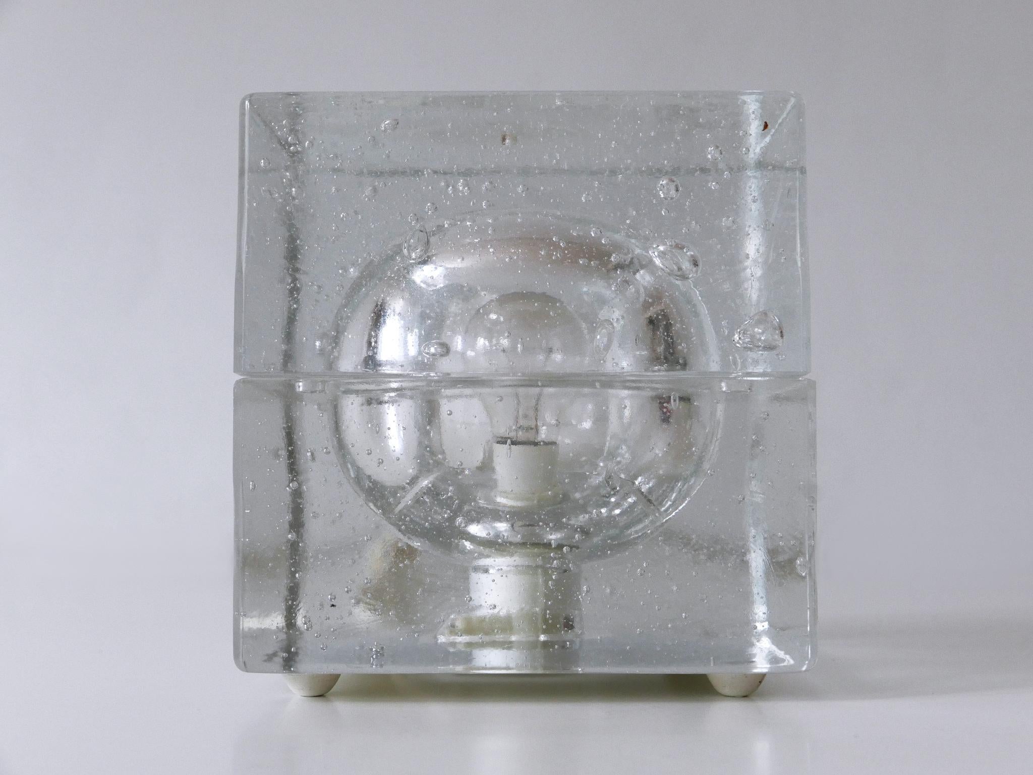 Set of Two Hand Blown Cubic Table Lamps by Müller & Zimmer, 1970s, Germany For Sale 3