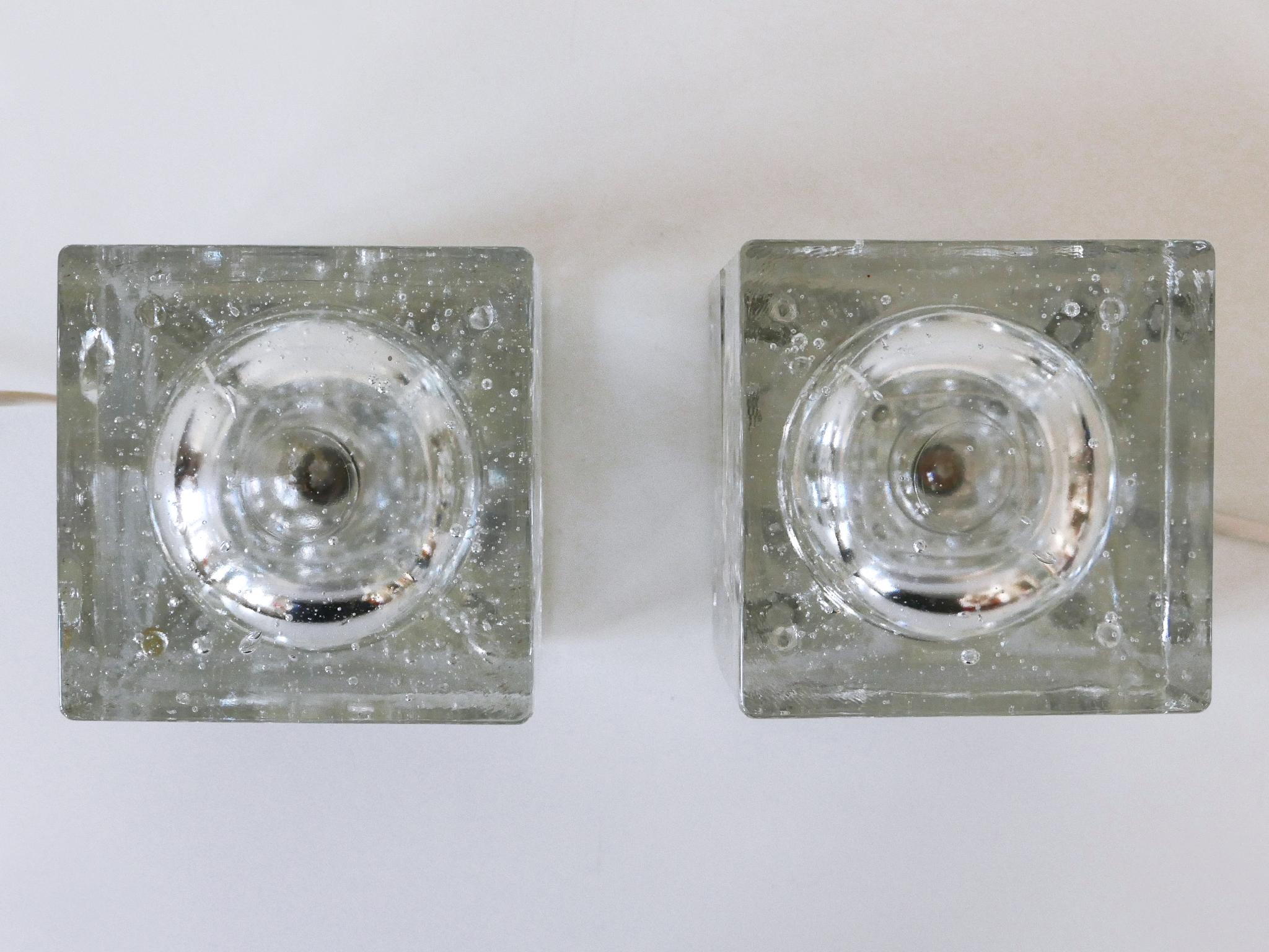 Ensemble de deux lampes de table en forme de glaçons soufflés à la main par Müller & Zimmer Allemagne en vente 10