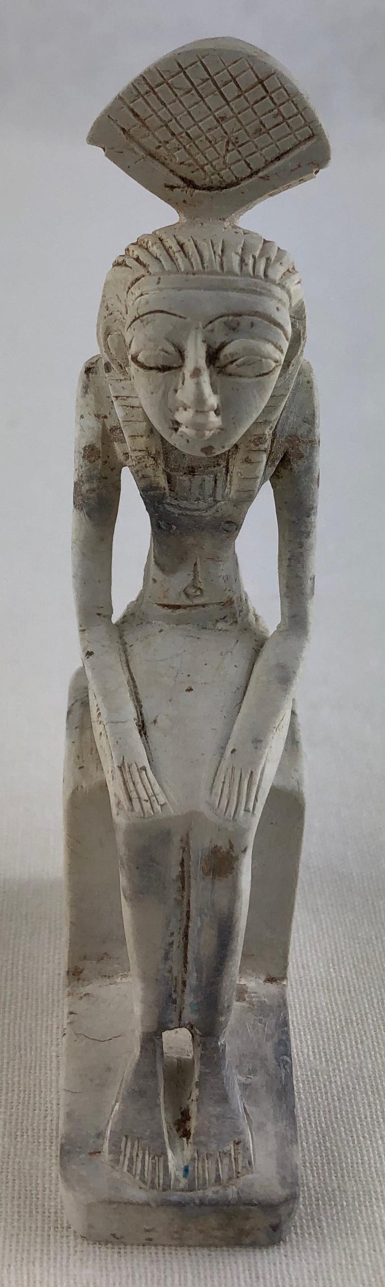 Set of Two Hand Carved Egyptian Stylized Stone Dieties/Figurines at 1stDibs