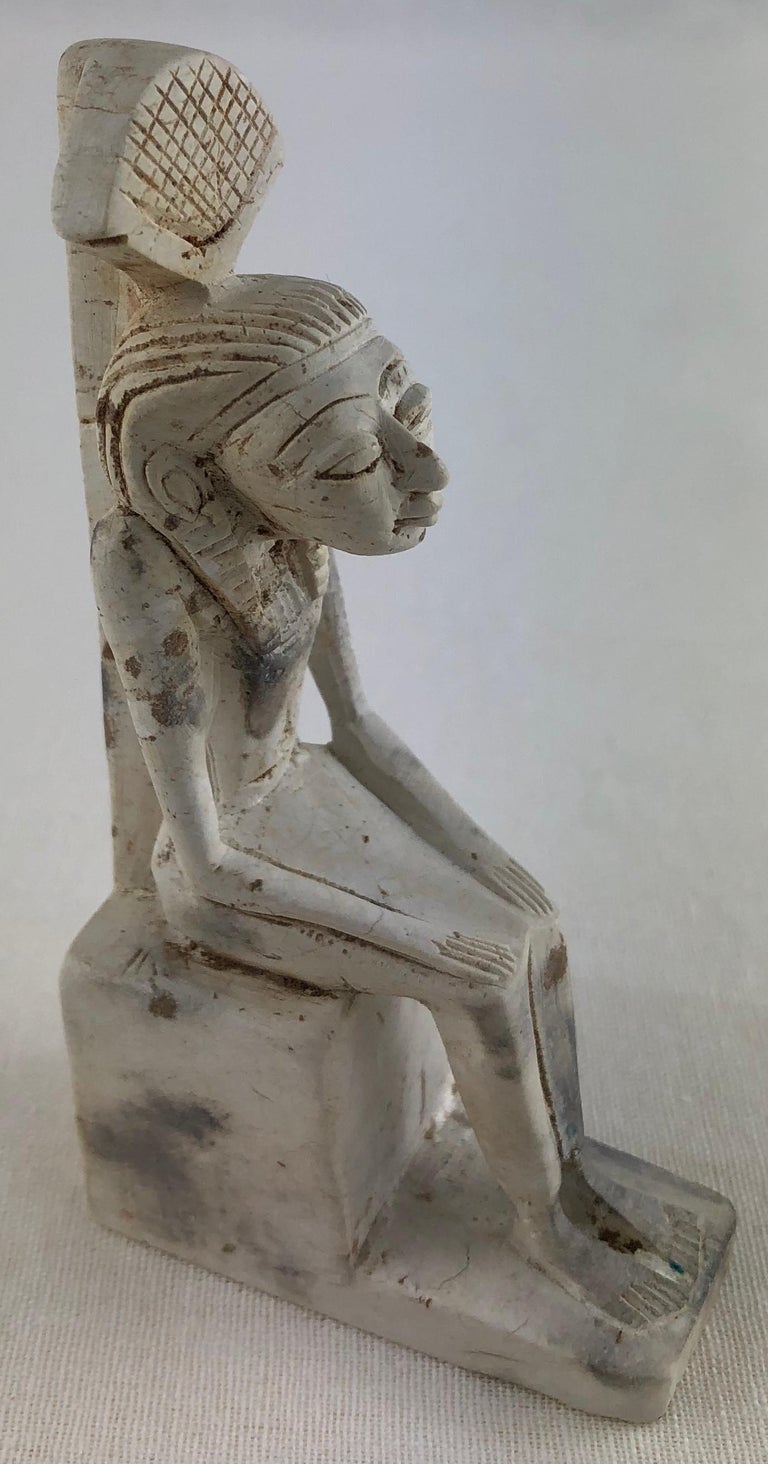 Set of Two Hand Carved Egyptian Stylized Stone Dieties/Figurines For