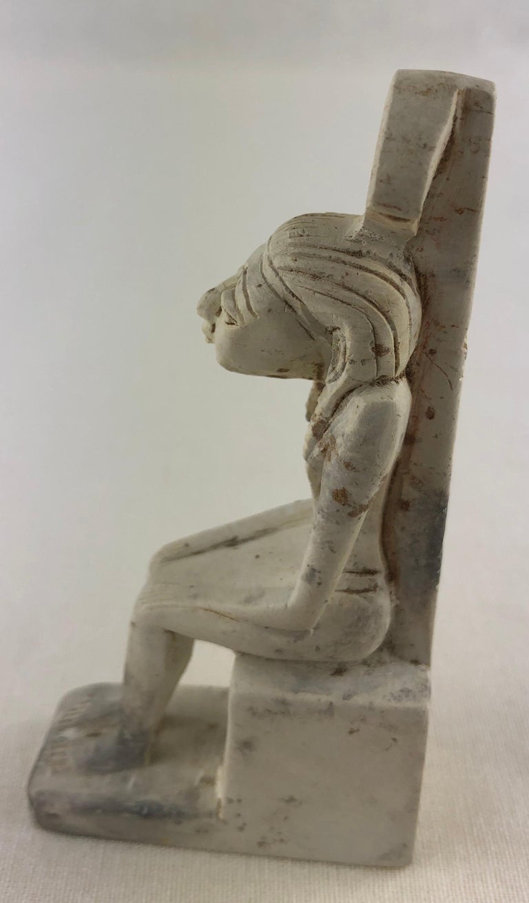 Set of Two Hand Carved Egyptian Stylized Stone Dieties/Figurines For