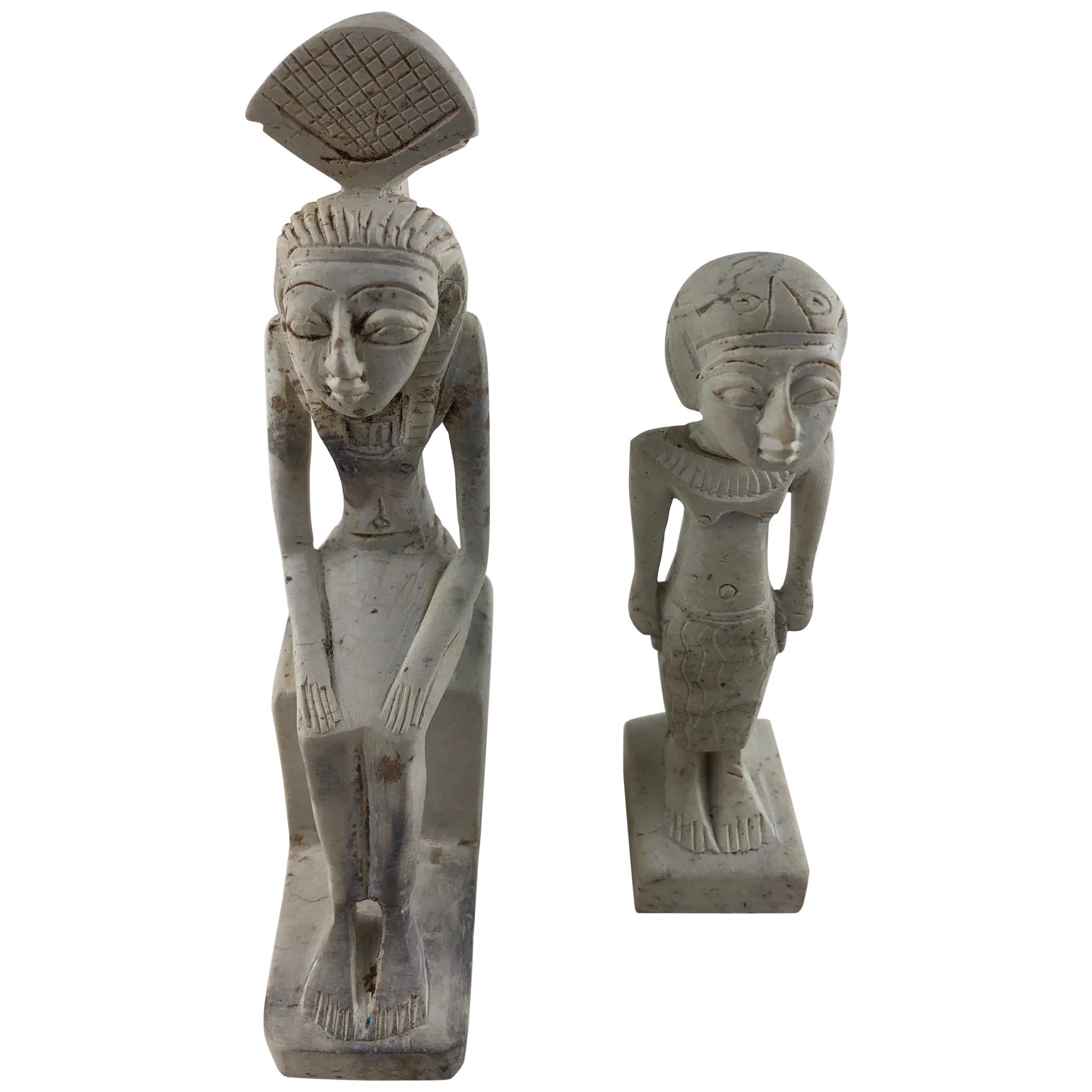 Egyptian Carved Sarcophagus Figure For Sale at 1stDibs