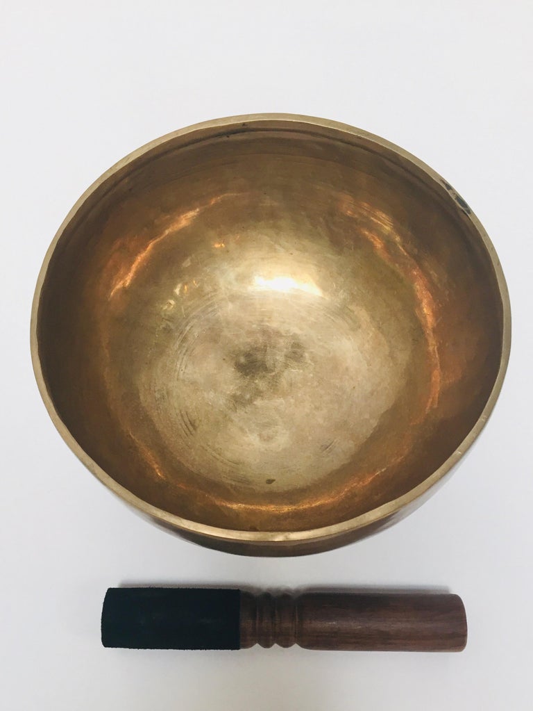 Set of Two HandHammered Brass Singing Bowls at 1stDibs