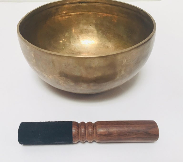 Set of Two HandHammered Brass Singing Bowls at 1stDibs