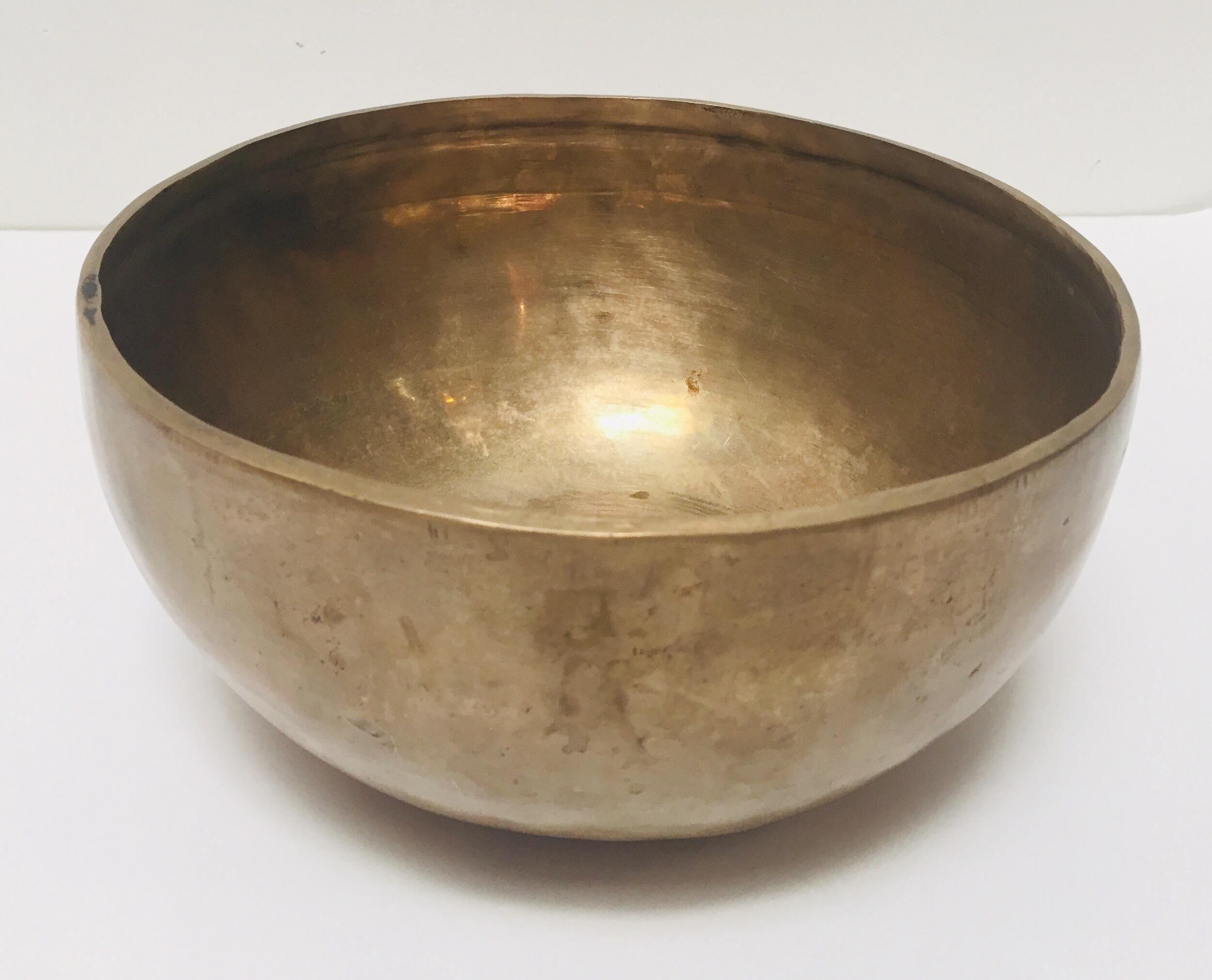 Hand-Crafted Set of Two Hand-Hammered Brass Singing Bowls