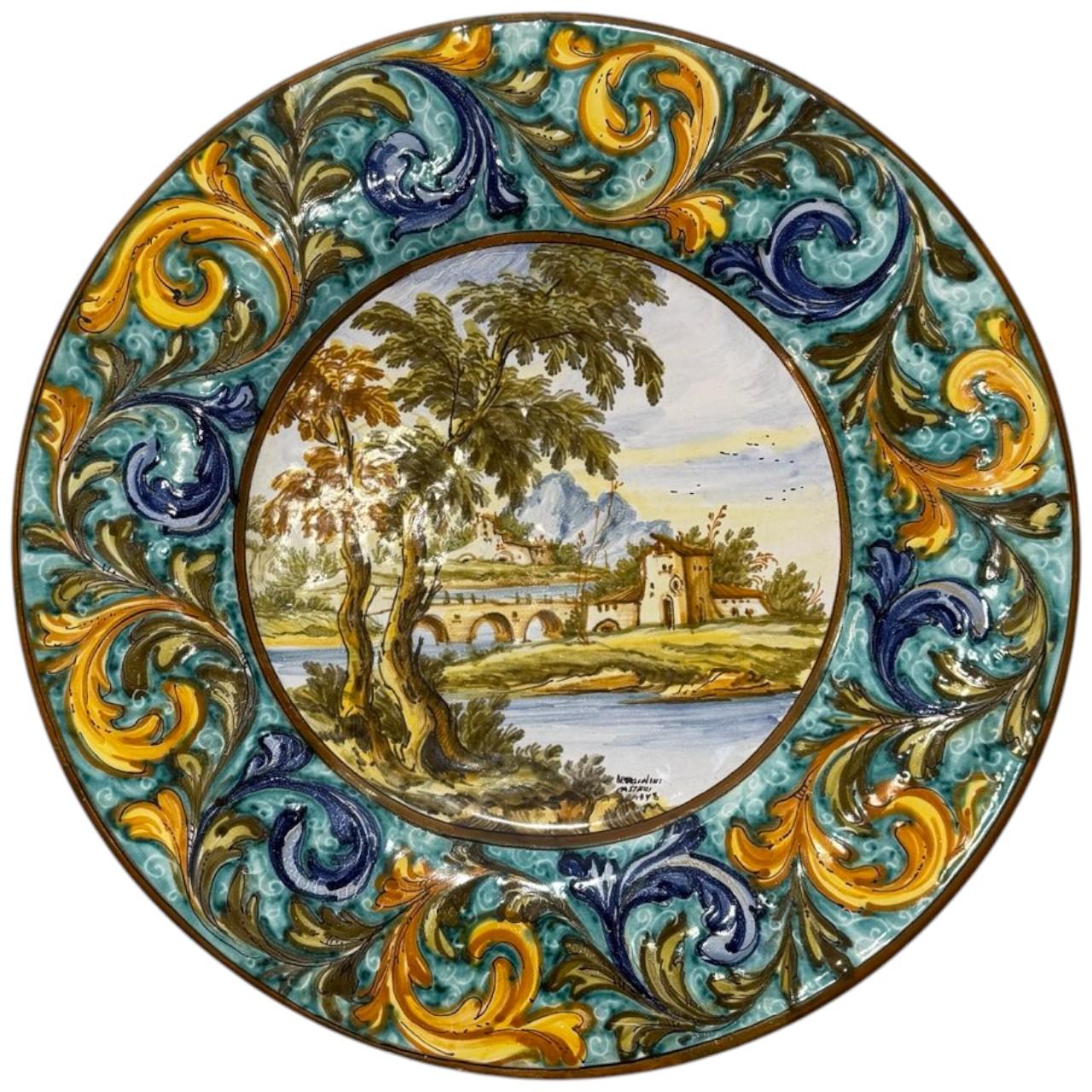 Set of Two Hand-Pair of Italian Renaissance Style Platters by N. Tapolini, 1970s For Sale 2