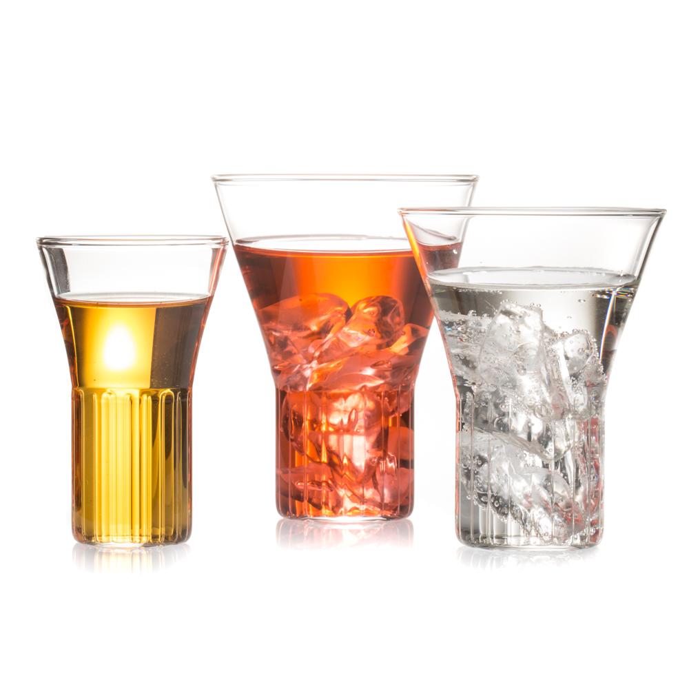 Hand-Crafted fferrone Set of 2 Handcrafted Czech Clear Contemporary Rila Large Glasses For Sale