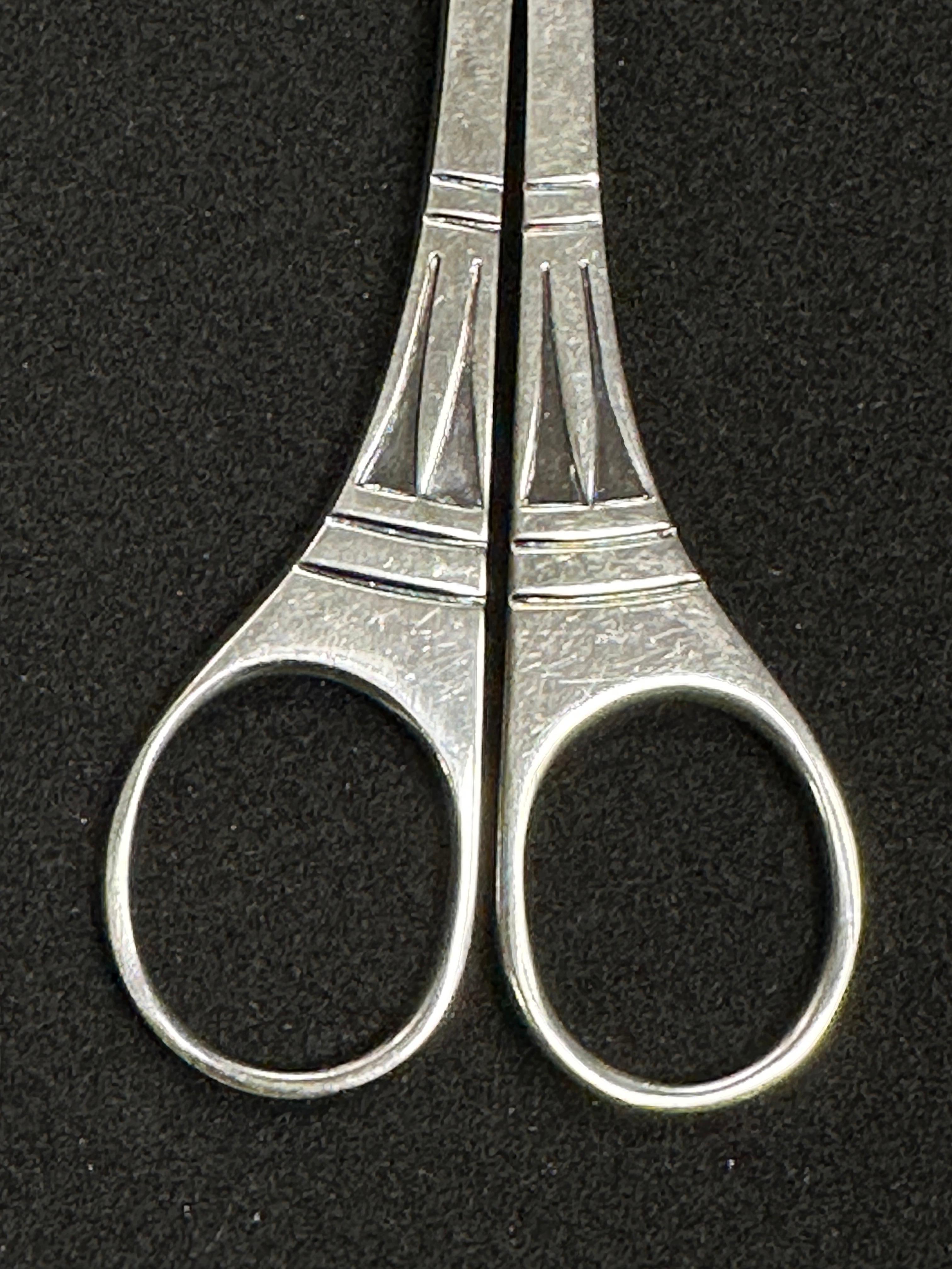 Set of Two Handcrafted Silver Plate Scissors with Steel Blade, Sweden For Sale 4