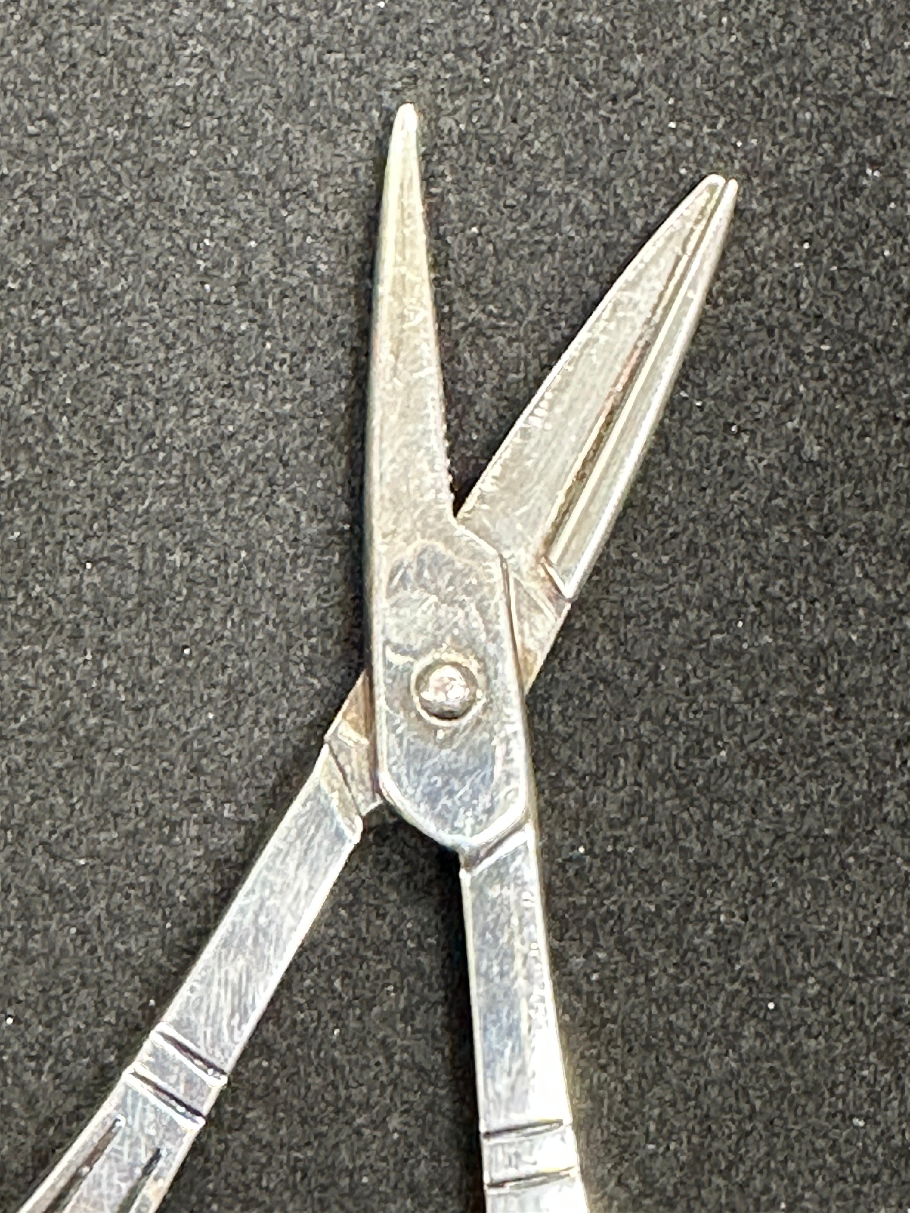 Set of Two Handcrafted Silver Plate Scissors with Steel Blade, Sweden For Sale 6